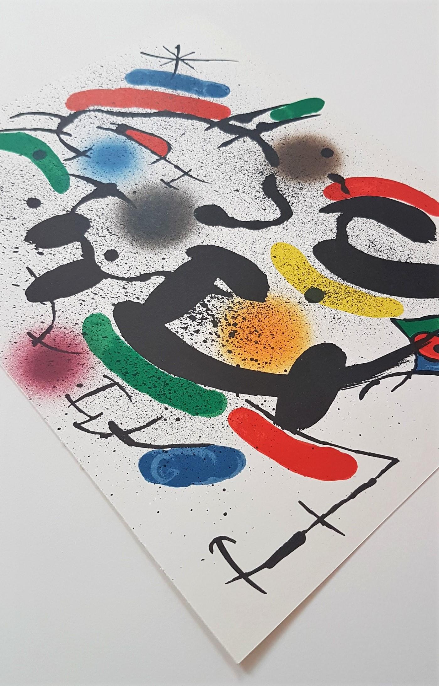 Joan Miró
Litografia Original VI
Color Lithograph
Year: 1975
Size: 12.5 × 9.6 inches
Catalogue Raisonné: Queneau, Miro Lithographe II, 1952-1963, p.37
Publisher: Maeght Editeur, Paris, France 
Verso: Typographically annotated: 'Joan Miro -