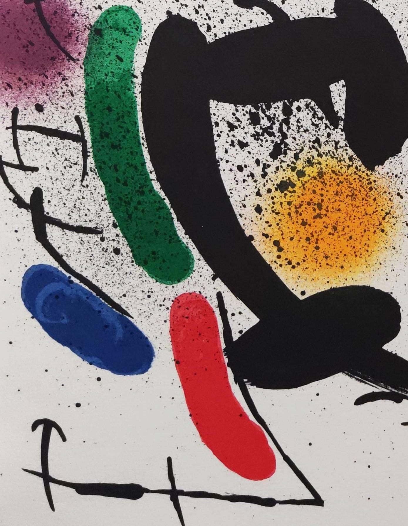 Litografia originale VI - Print Grigio di Joan Miró