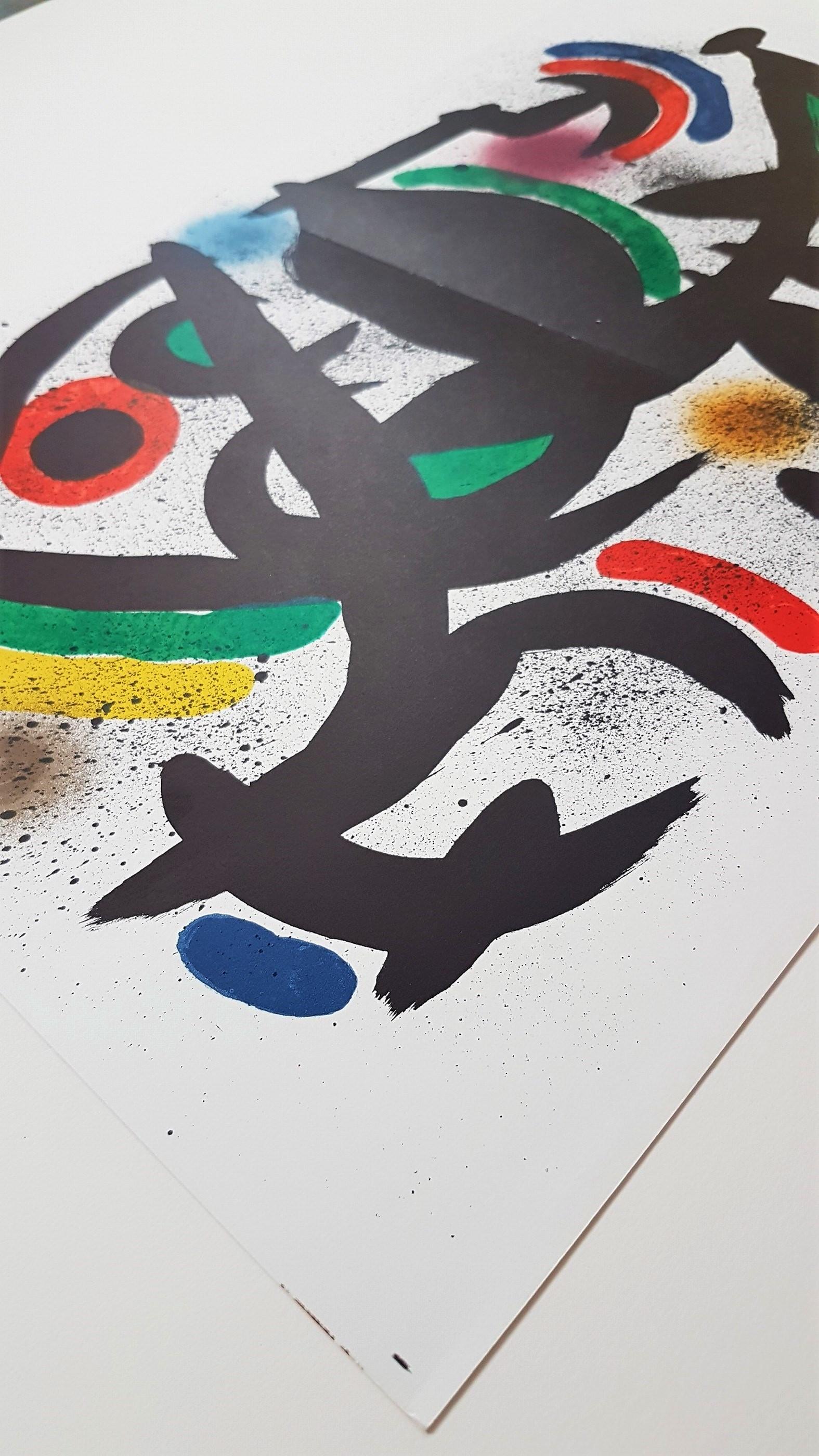 Joan Miró
Litografia Original VIII
Medium: Color Lithograph
Year: 1972
Publisher: Ediciones Poligrafa, S.A., Barcelona
Catalogue raisonné: Mourlot 866
Size: 13.1 × 19.9 inches 
Unsigned and part of an unknown-sized edition
Centerfold as issued,