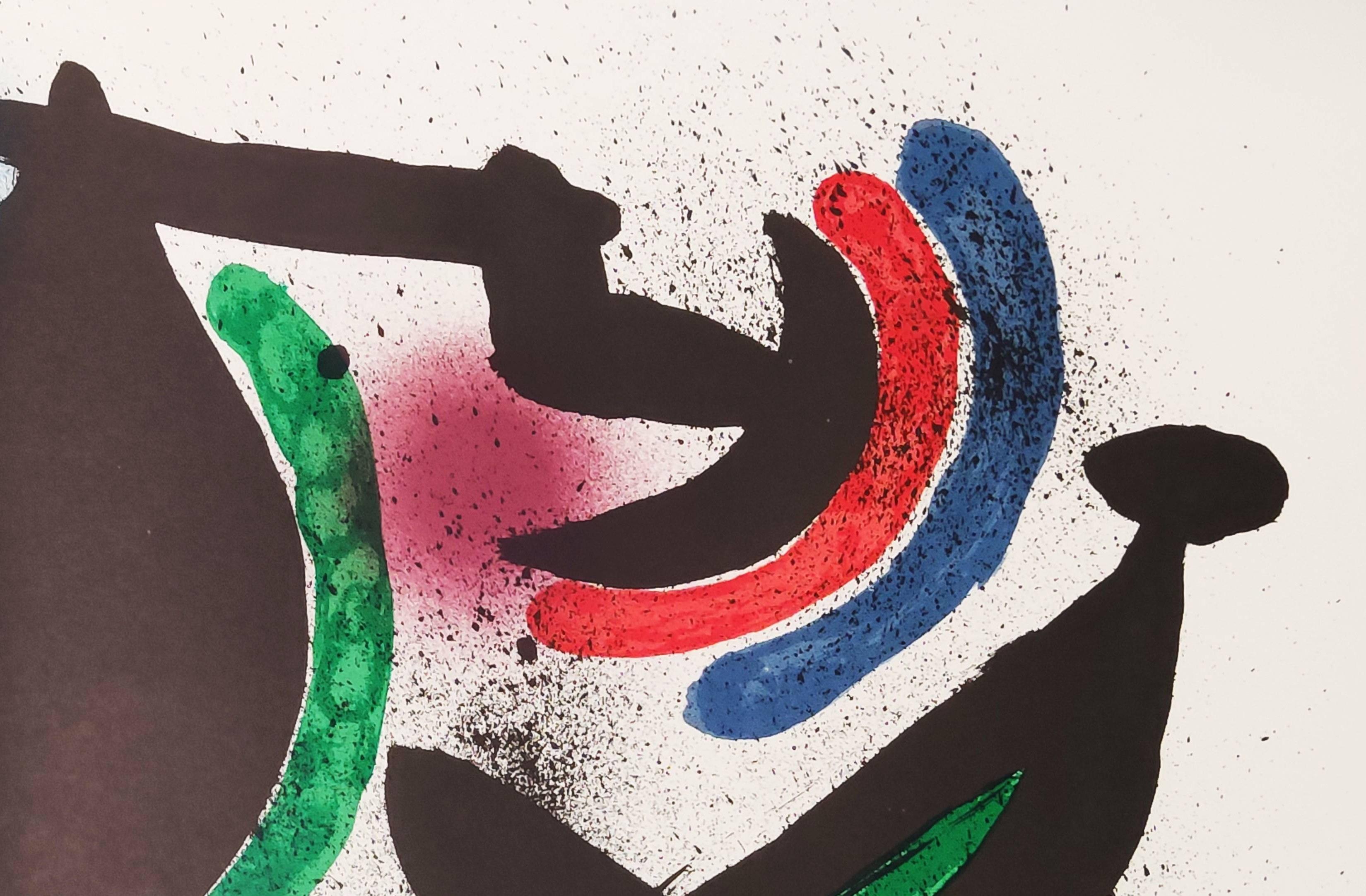 Litografia originale VIII - Print Beige di Joan Miró