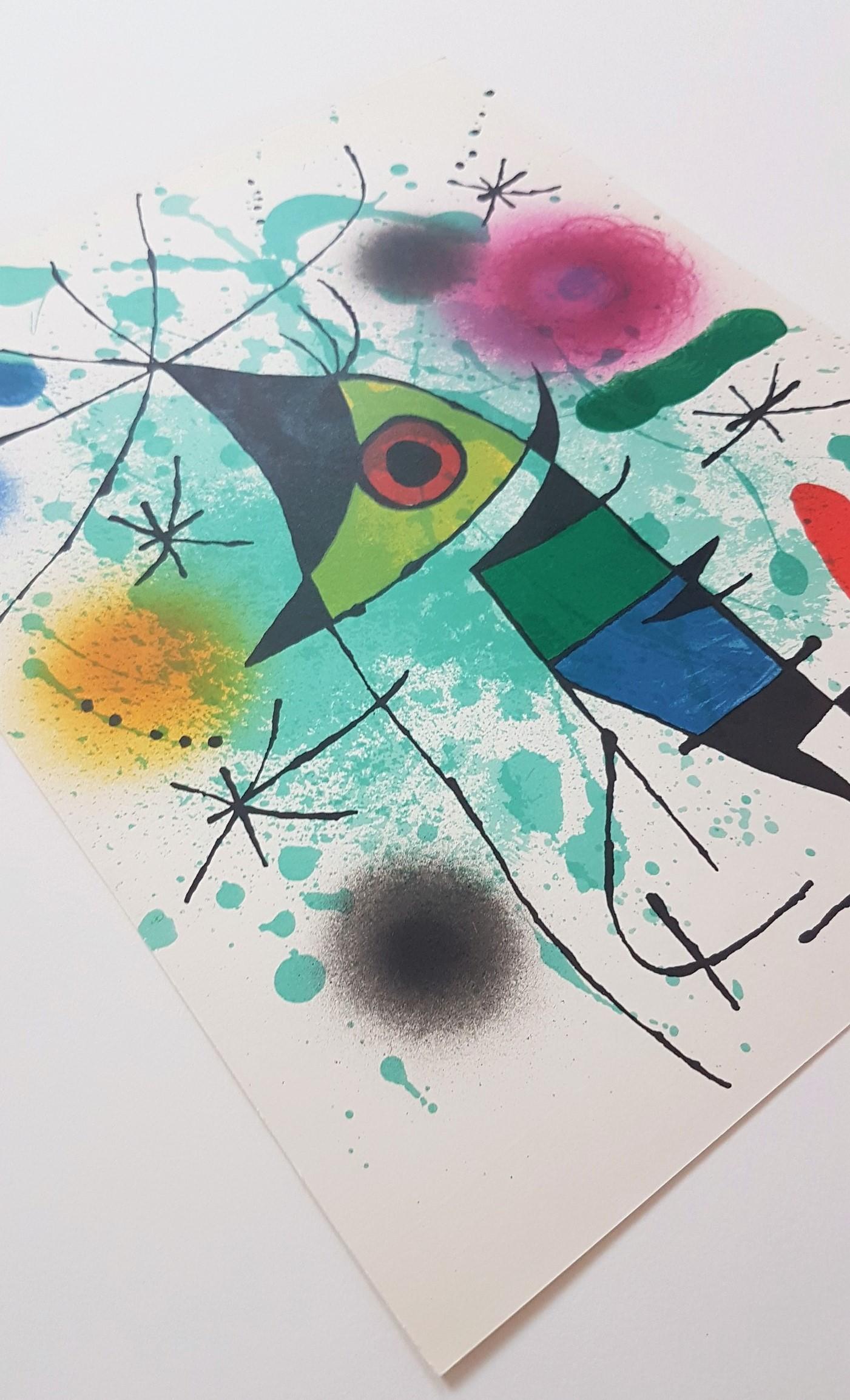 Joan Miró
Litografia Original XI
Color Lithograph
Year: 1972
Size: 13.3 × 10.2 inches
Catalogue Raisonné: Queneau 39 , Miro Lithographe II, 1969-1972
Publisher: Maeght Editeur 
Verso: Typographically annotated: 'Joan Miro - Litografia Original
