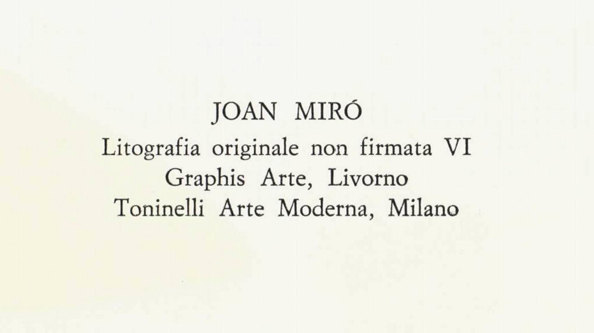 Litografia Originale VI - Minimalist Print by Joan Miró