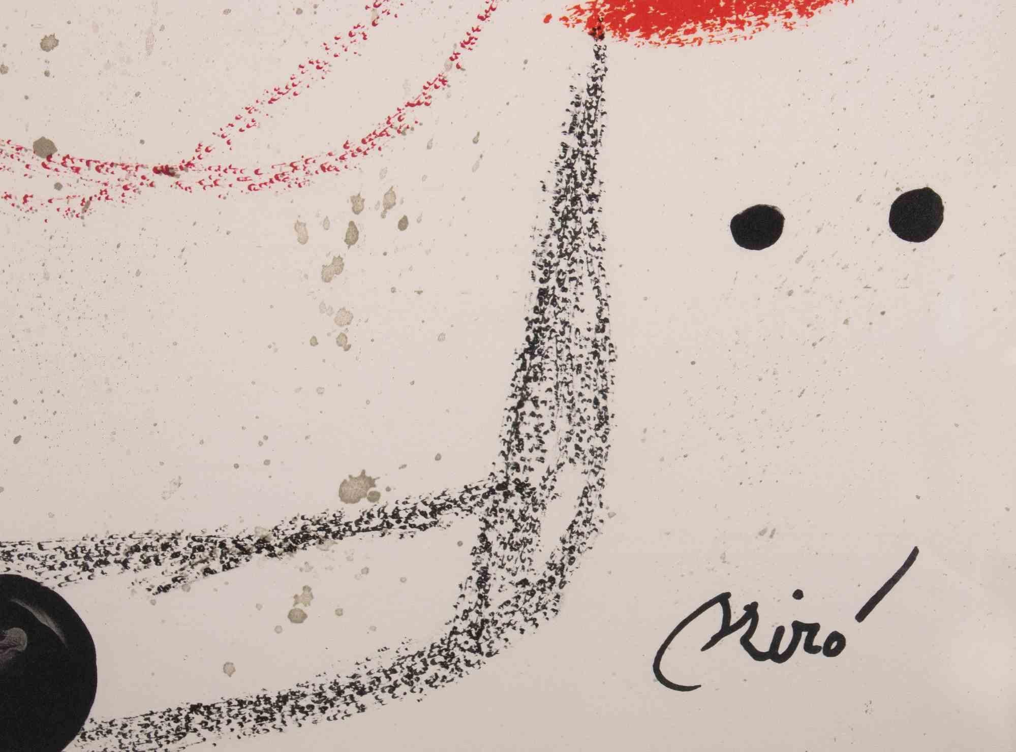 Maravillas con Variaciones Acrosticas - Original Lithograph by Joan Mirò - 1975 - Beige Abstract Print by Joan Miró