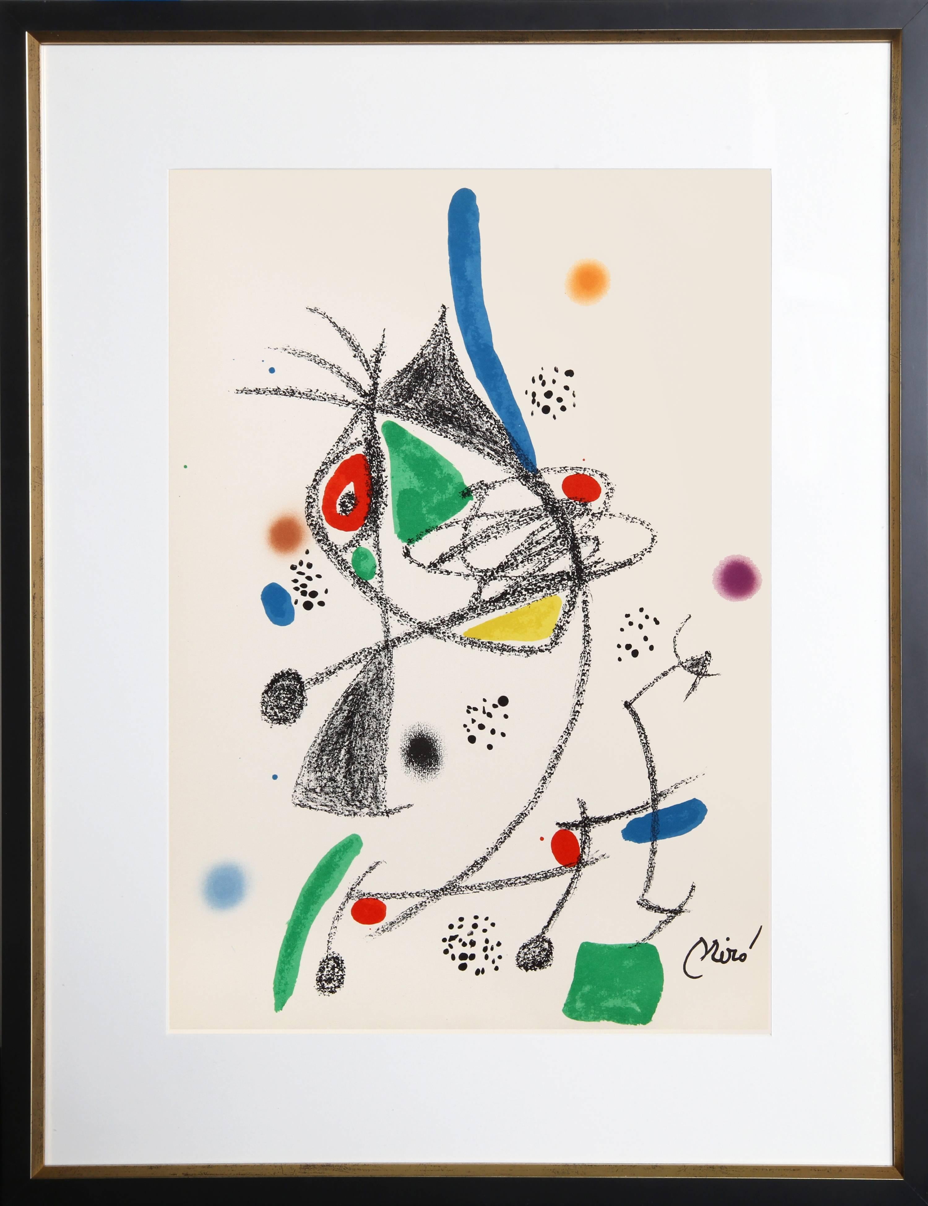 Joan Miró Abstract Print - Maravillas con Variaciones, Framed Abstract Lithograph by Joan Miro