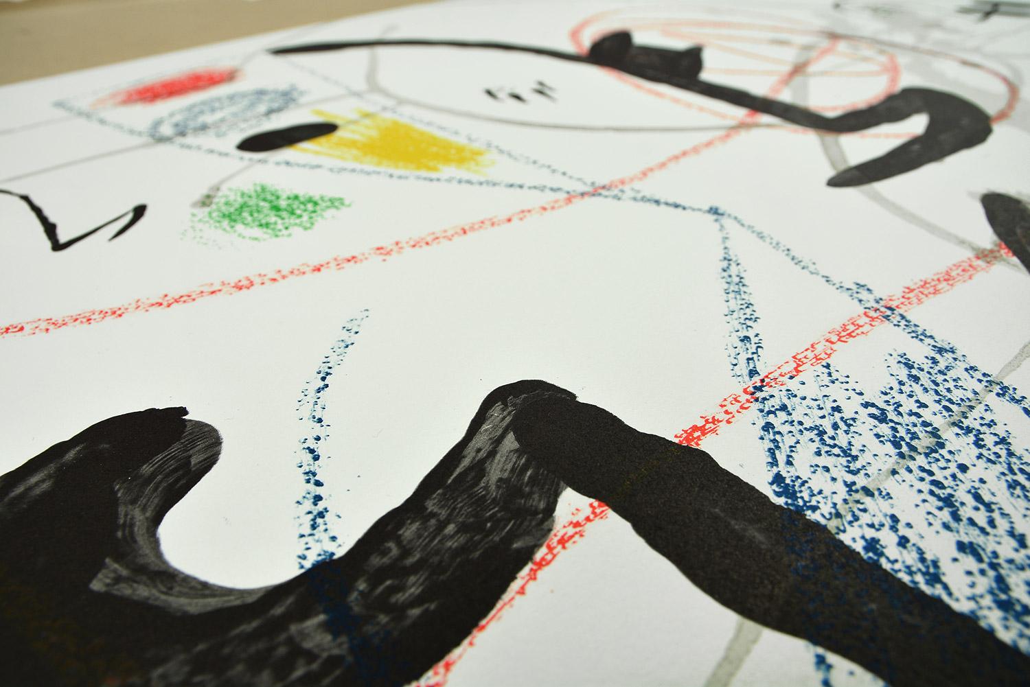 MARAvilLAS CON VARIACIONES... Lithographie d'art contemporain abstrait noir et vert - Print de Joan Miró