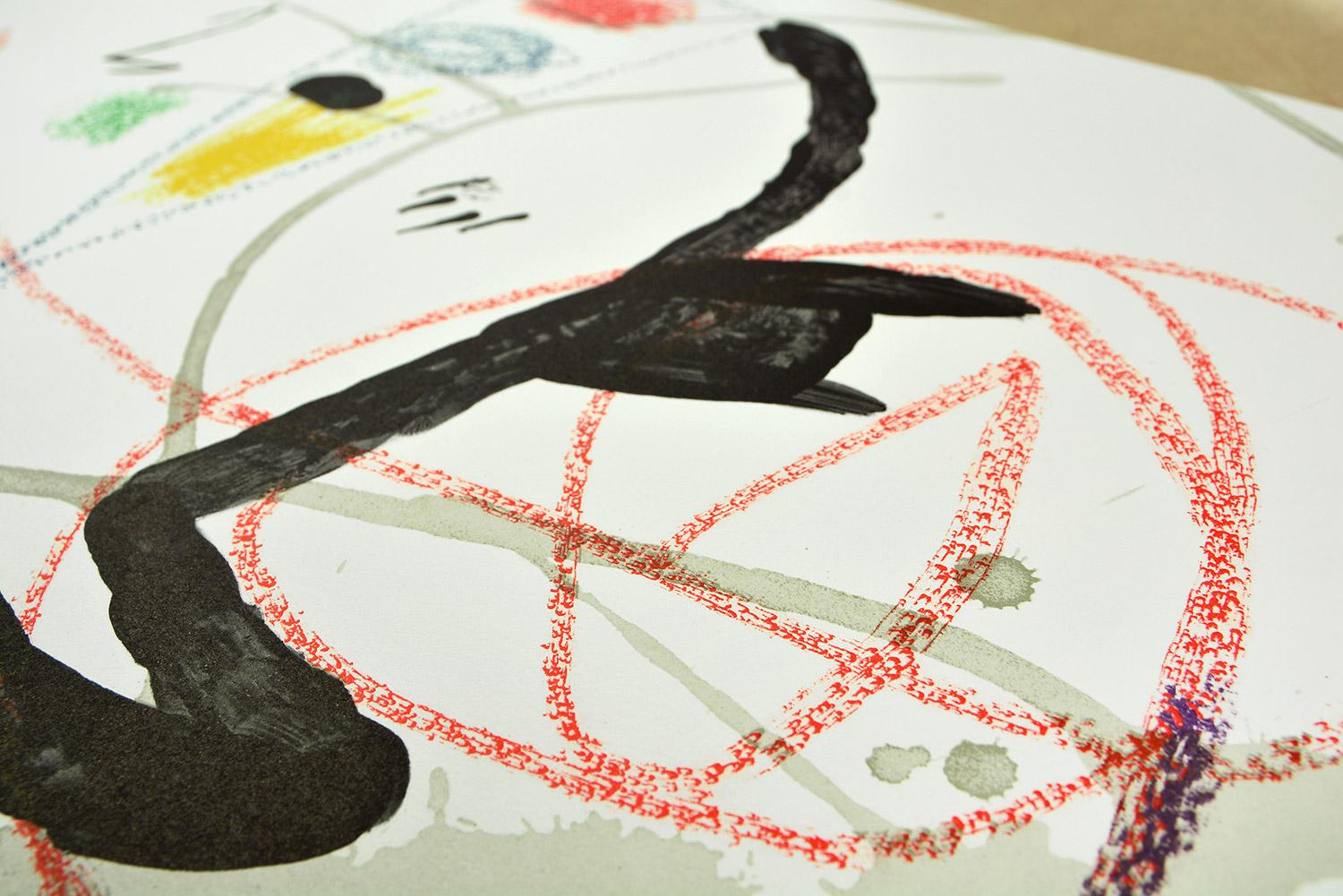 Maravillas con variaciones acrósticas en el jardín de Miró XI
Date of creation: 1975
Medium: Lithograph on Gvarro paper
Edition: 1500
Size: 49,5 x 71 cm
Observations: Lithograph on Gvarro paper plate signed. Edited by Polígrafa, Barcelona, in 1975.