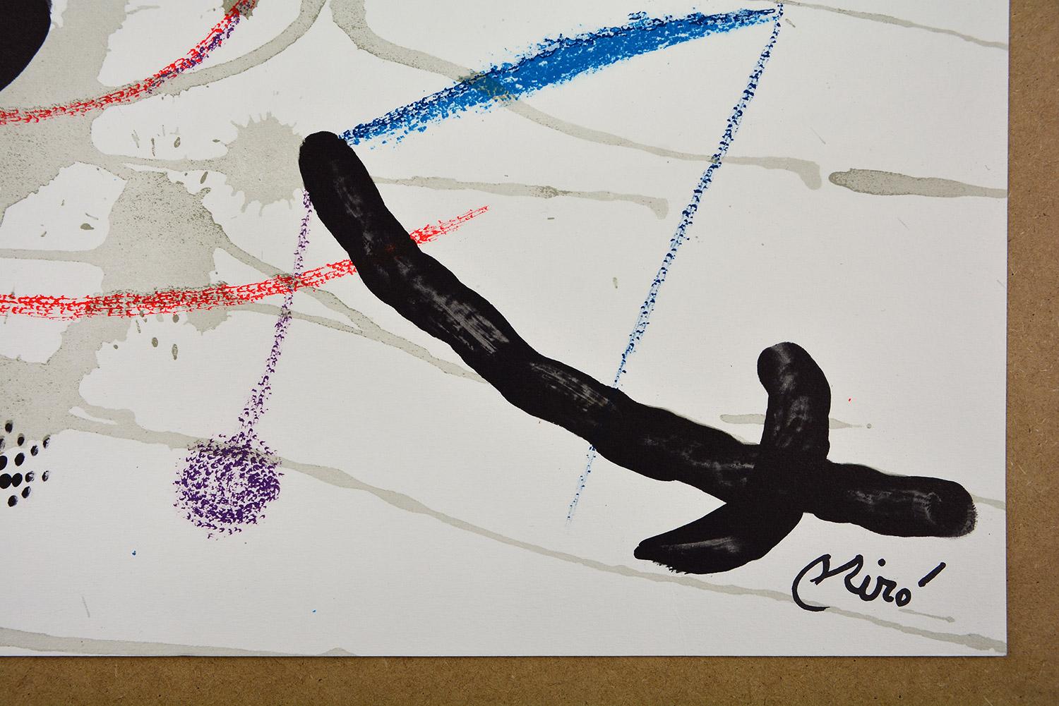 Maravillas con variaciones acrósticas en el jardín de Miró XI
Fecha de creación: 1975
Medio: Litografía sobre papel Gvarro
Edición: 1500
Tamaño: 49,5 x 71 cm
Observaciones: Litografía sobre placa de papel Gvarro firmada. Editado por Polígrafa,