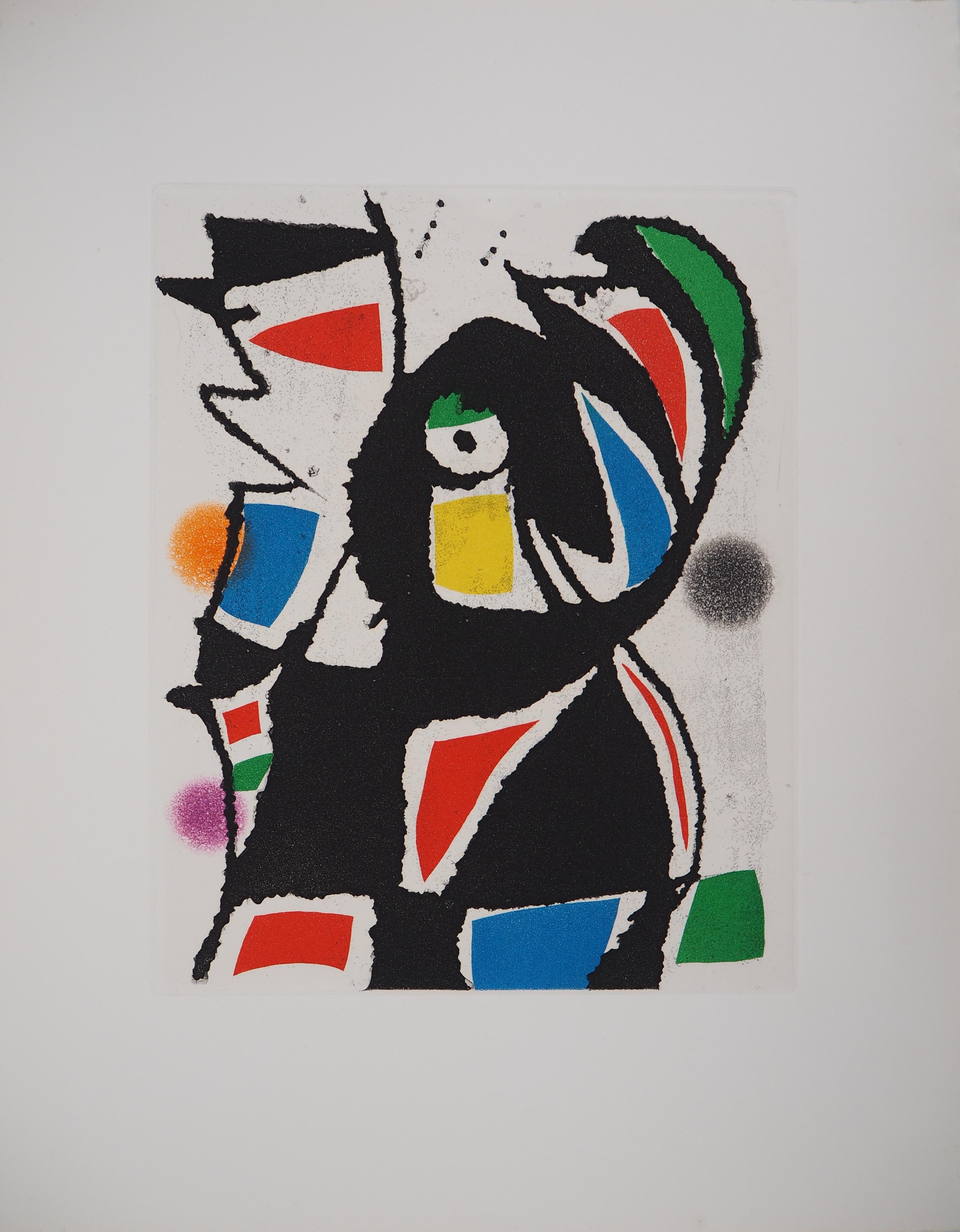 Joan Miró Abstract Print - Marteau Sans Maitre IX - Original etching, 1976