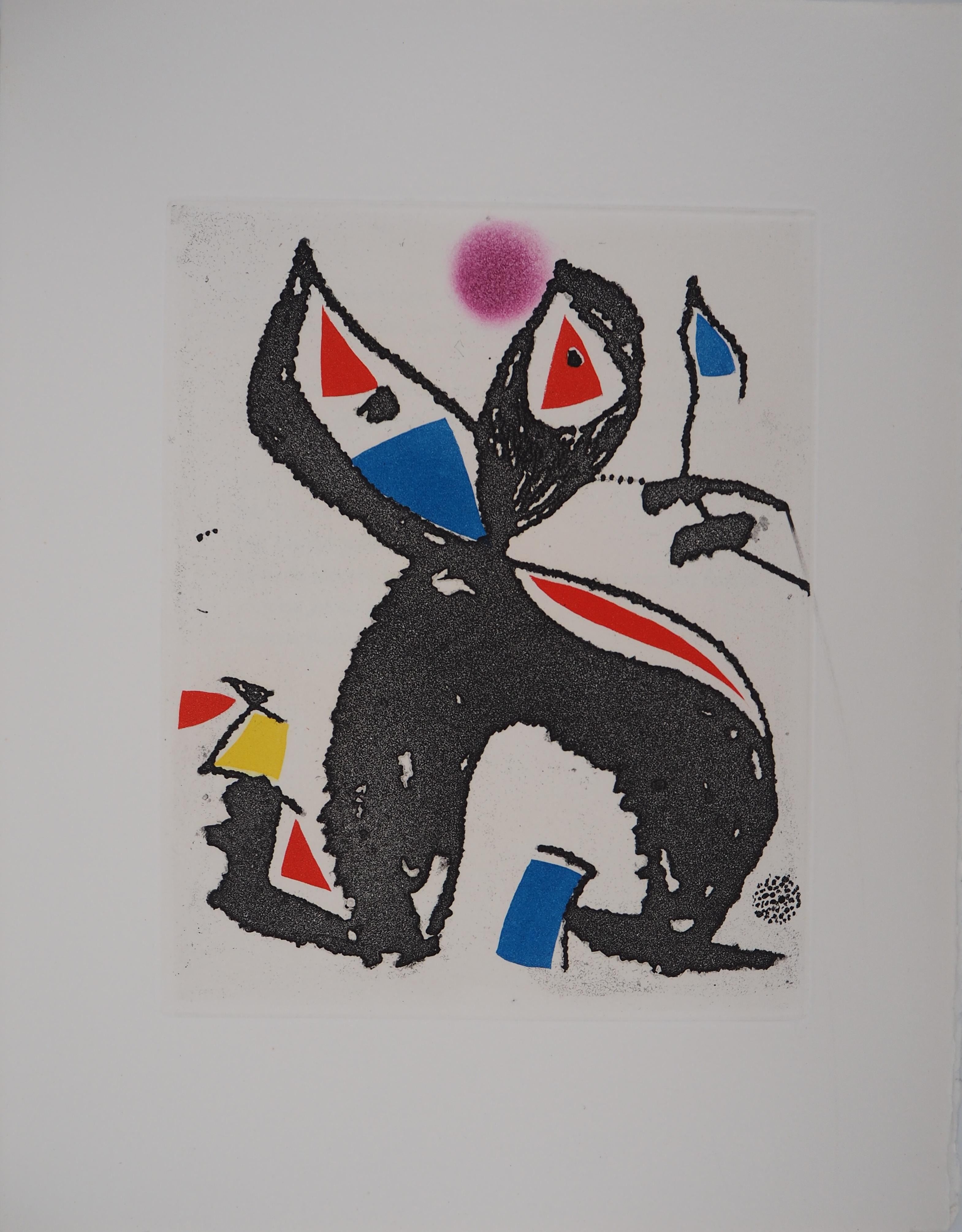 Joan Miró Abstract Print - Marteau Sans Maitre V - Original etching, 1976