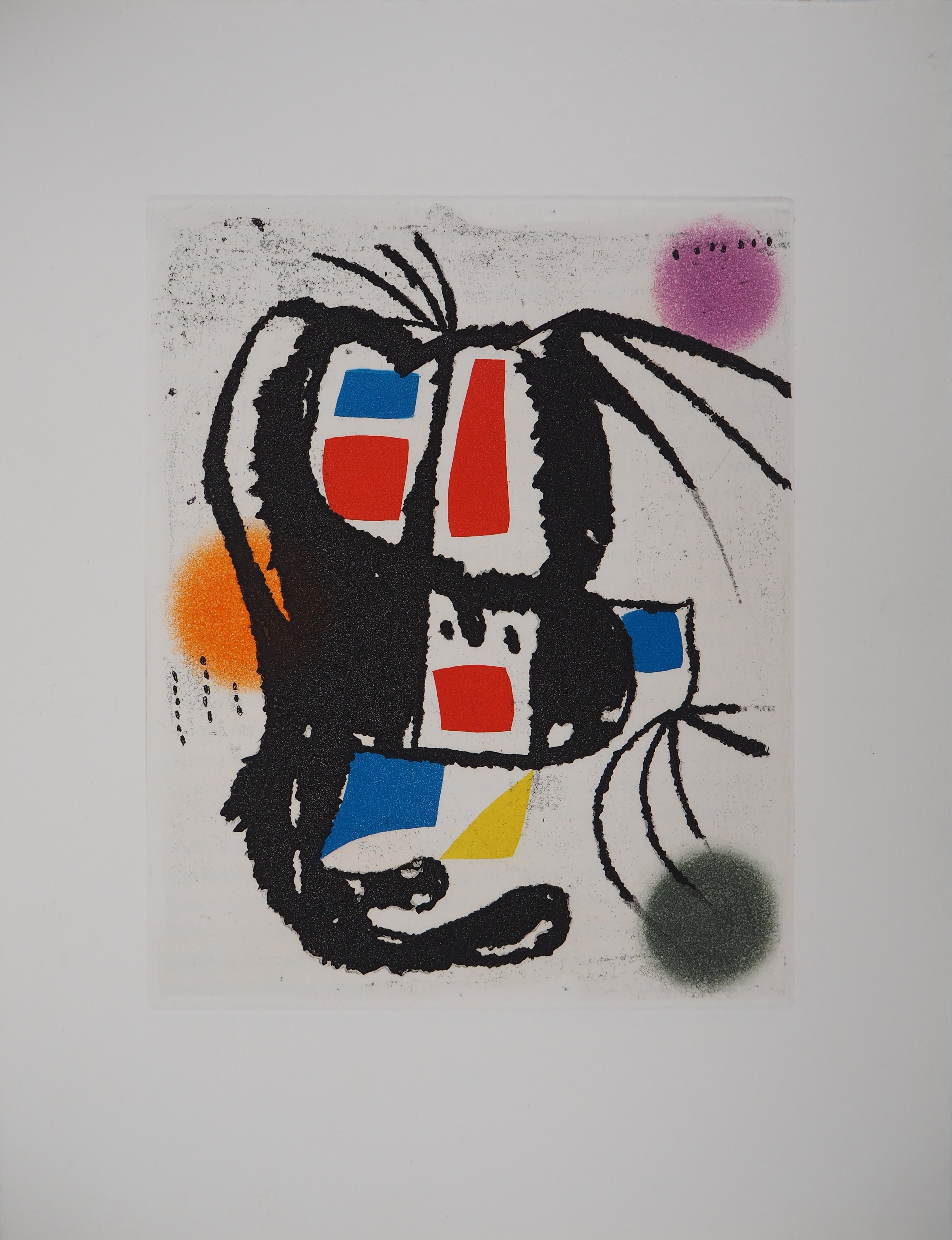 Joan Miró Abstract Print - Marteau Sans Maitre VIII - Original etching, 1976