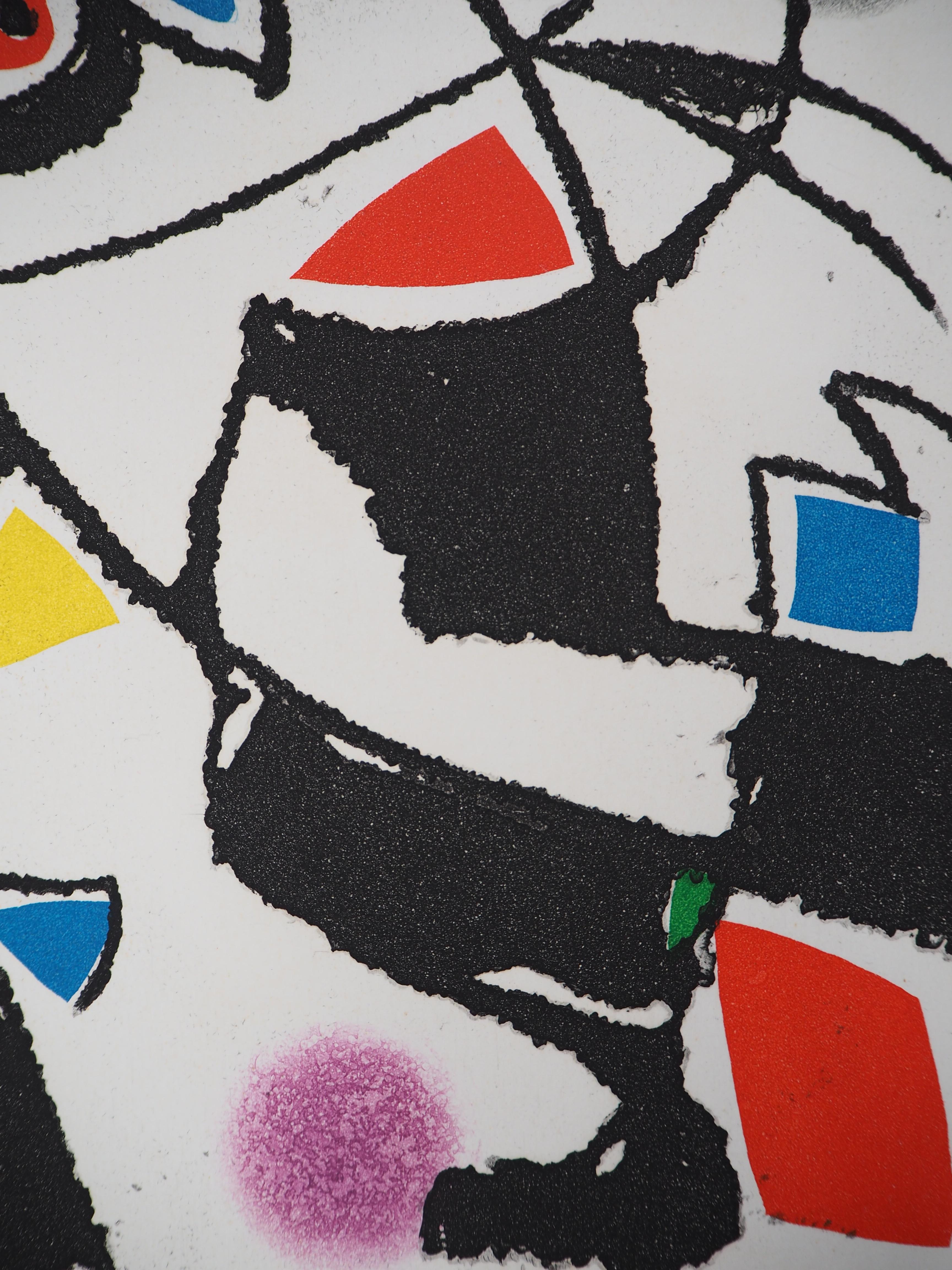Marteau Sans Maitre X - Original etching, 1976 - Gray Abstract Print by Joan Miró