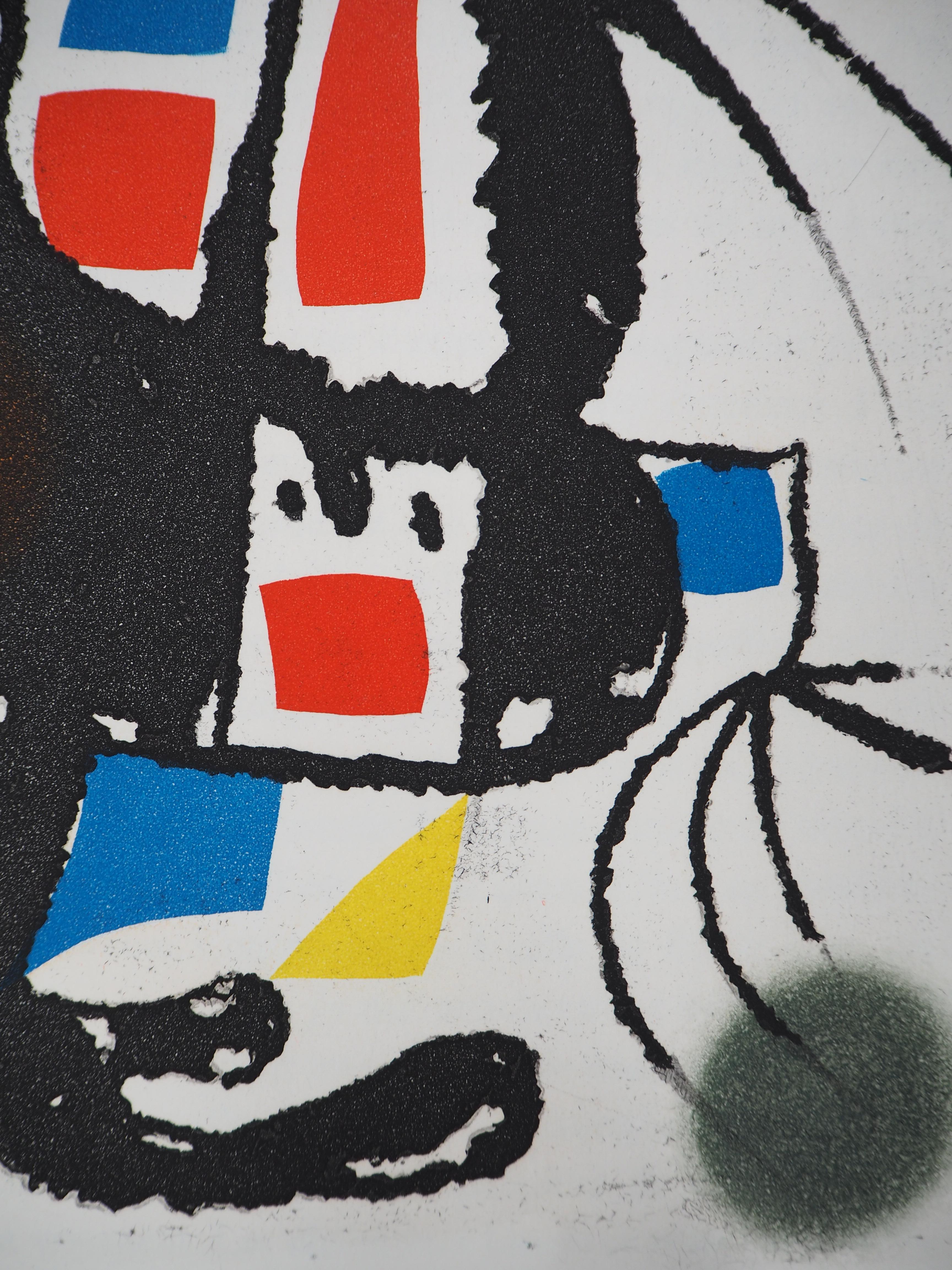 Marteau Sans Maitre XI - Original etching, 1976 - Gray Abstract Print by Joan Miró