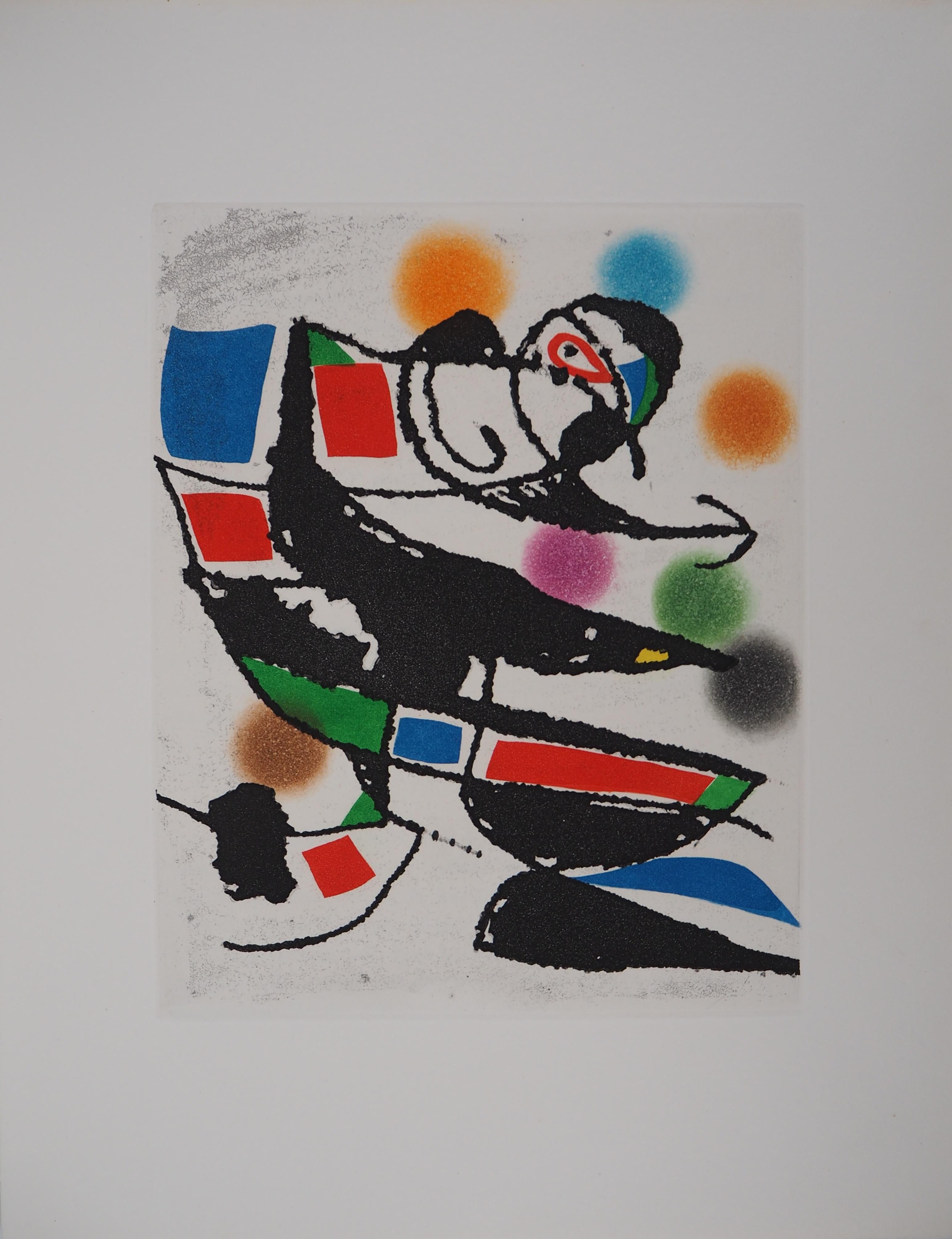 Joan Miró Abstract Print - Marteau Sans Maitre XIV - Original etching, 1976