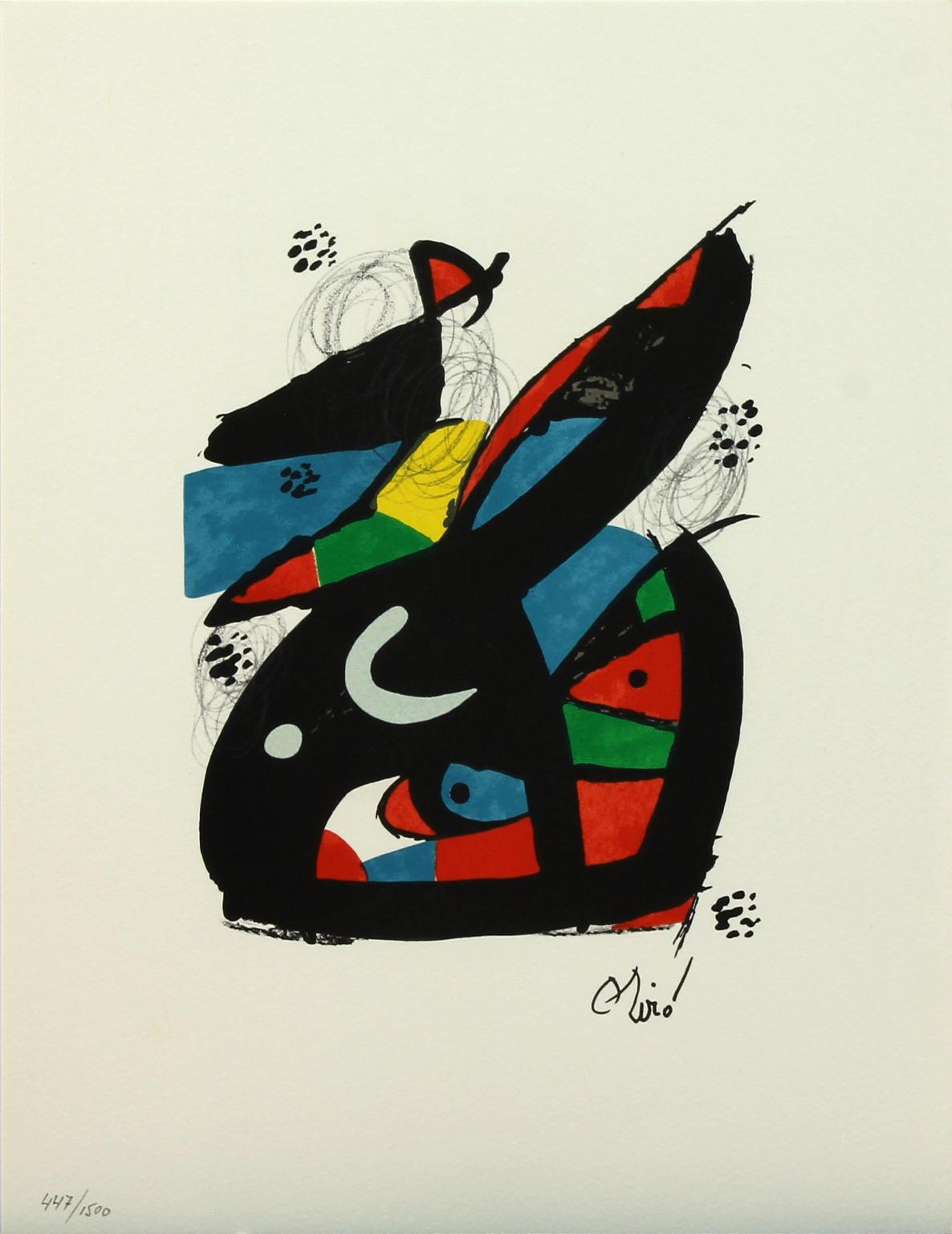 Melodie #13 plate-signed color lithograph from La Mélodie Acide by Joan Miró 