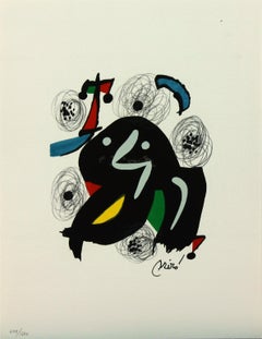 Melodie #4 plate-signed color lithograph from La Mélodie Acide by Joan Miró 