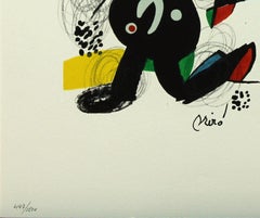 Melodie #7 plate-signed color lithograph from La Mélodie Acide by Joan Miró