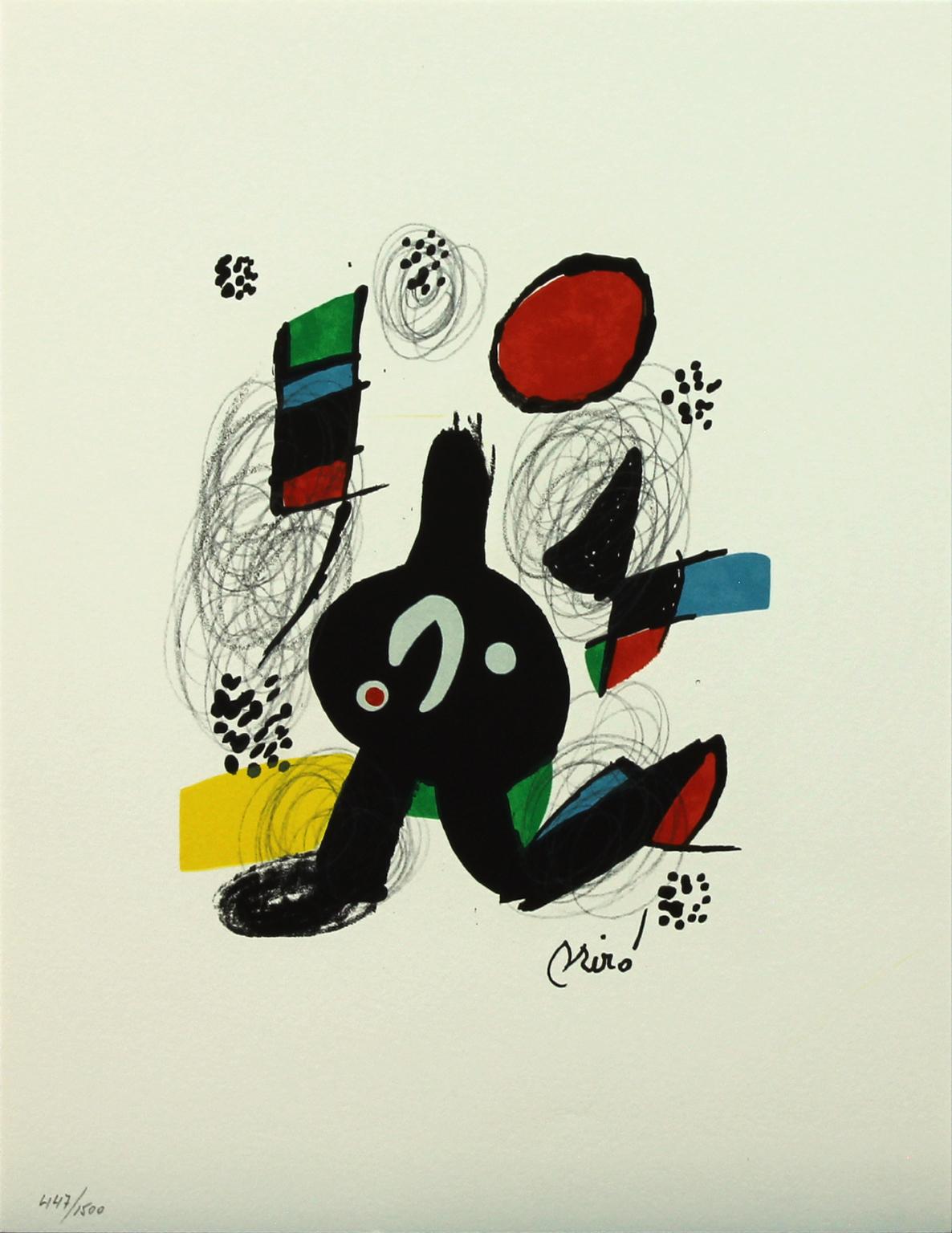 Melodie #7 plate-signed color lithograph from La Mélodie Acide by Joan Miró 