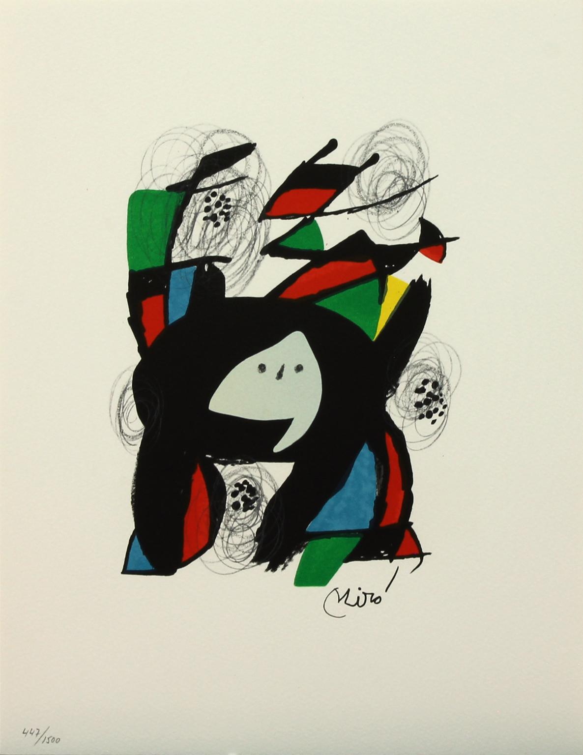 Melodie #8 plate-signed color lithograph from La Mélodie Acide by Joan Miró 