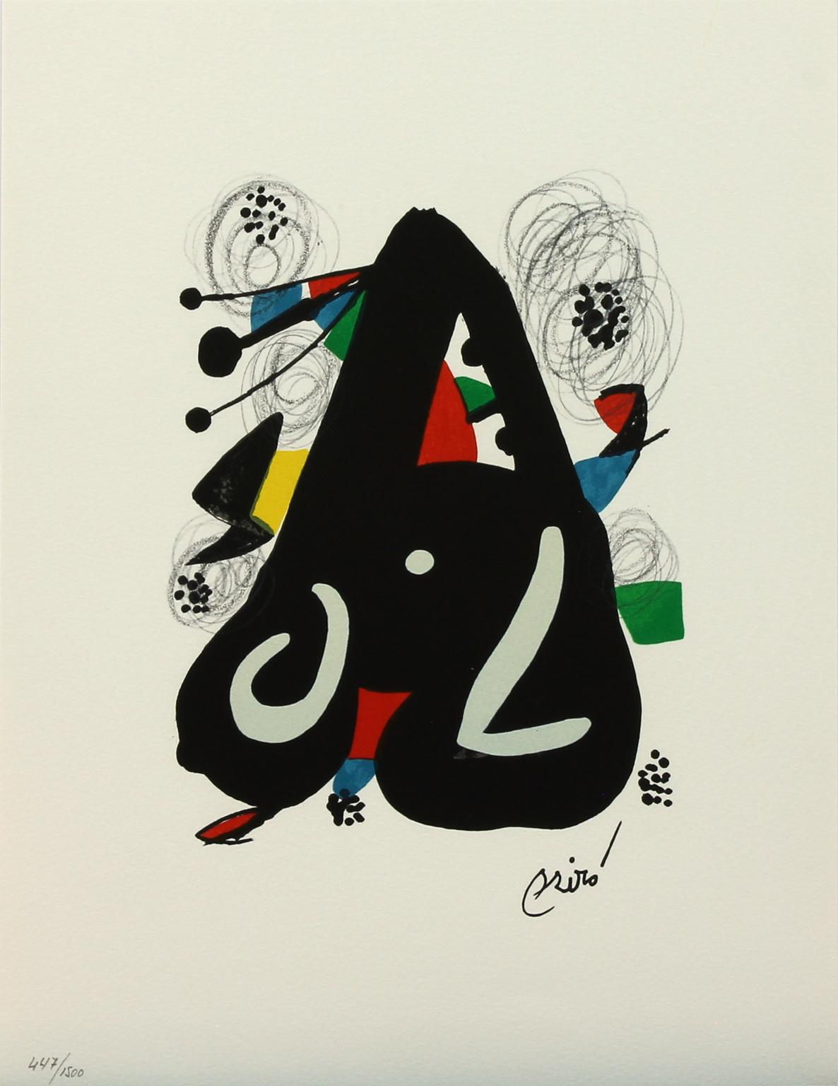 Melodie #9 plate-signed color lithograph from La Mélodie Acide by Joan Miró 