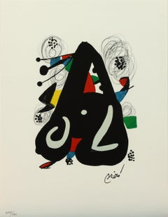 Melodie #9 plate-signed color lithograph from La Mélodie Acide by Joan Miró