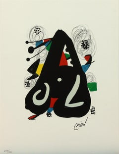 Melodie #9 plate-signed color lithograph from La Mélodie Acide by Joan Miró 