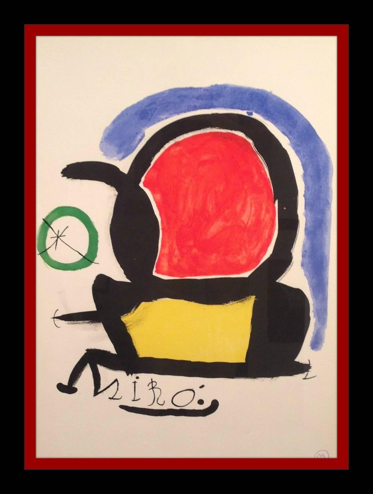 Miro . vertical. black. red. yellow.  TAPIZ DE TARRAGONA - Print by Joan Miró