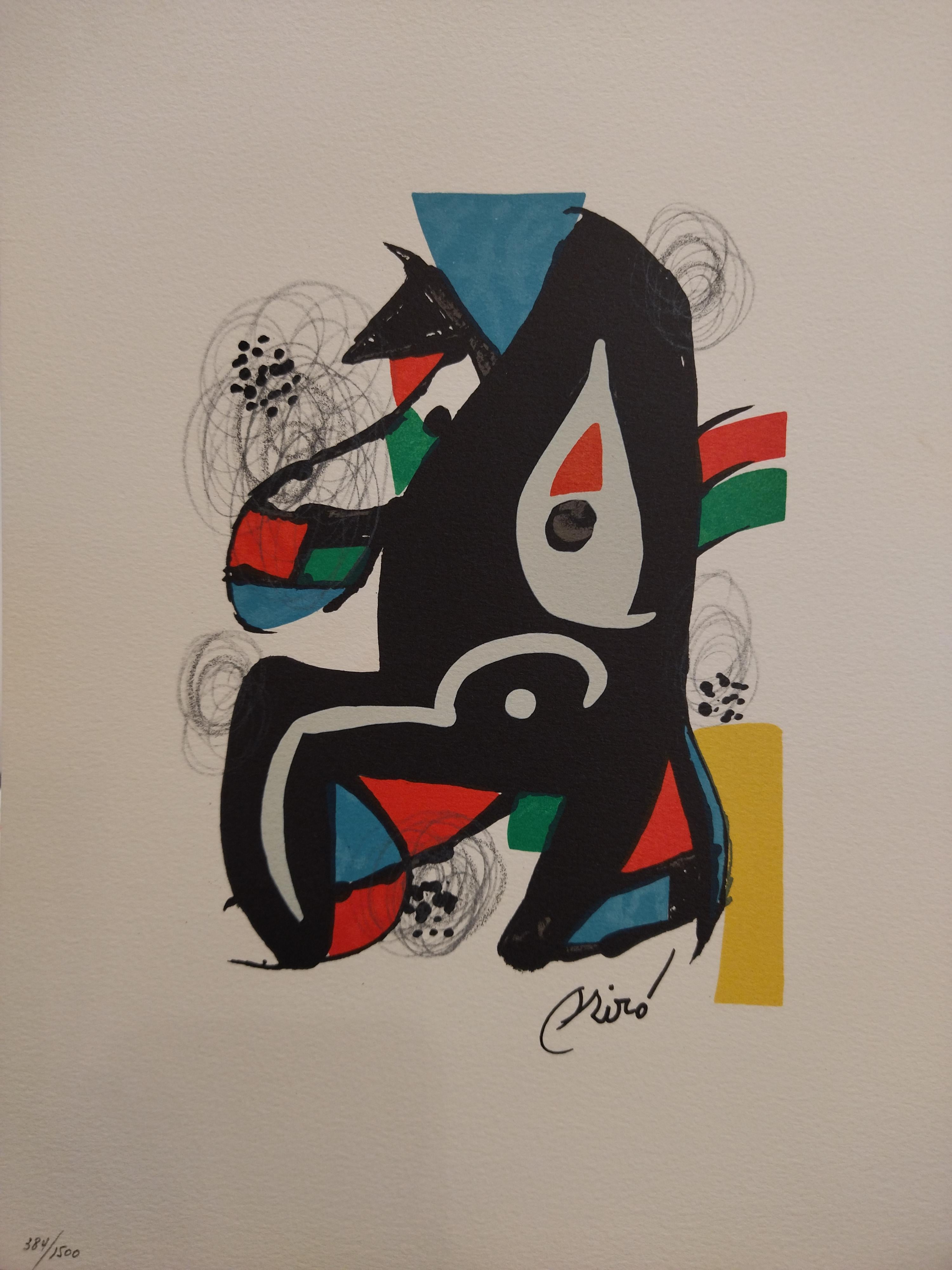 Miro    Little La melodie acide. original lithograph painting.  - Print by Joan Miró