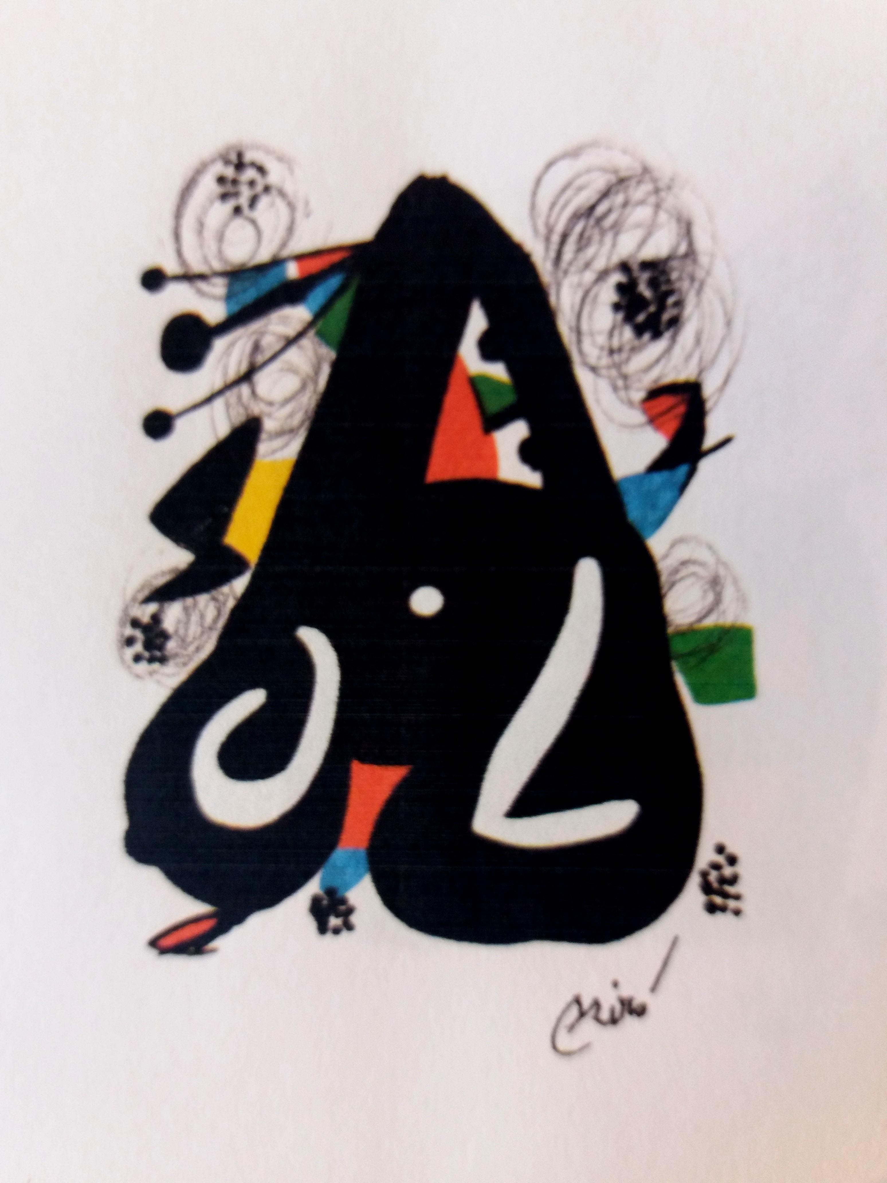 Joan Miró Abstract Print - MIRO  La Melodie acide original lithograph painting