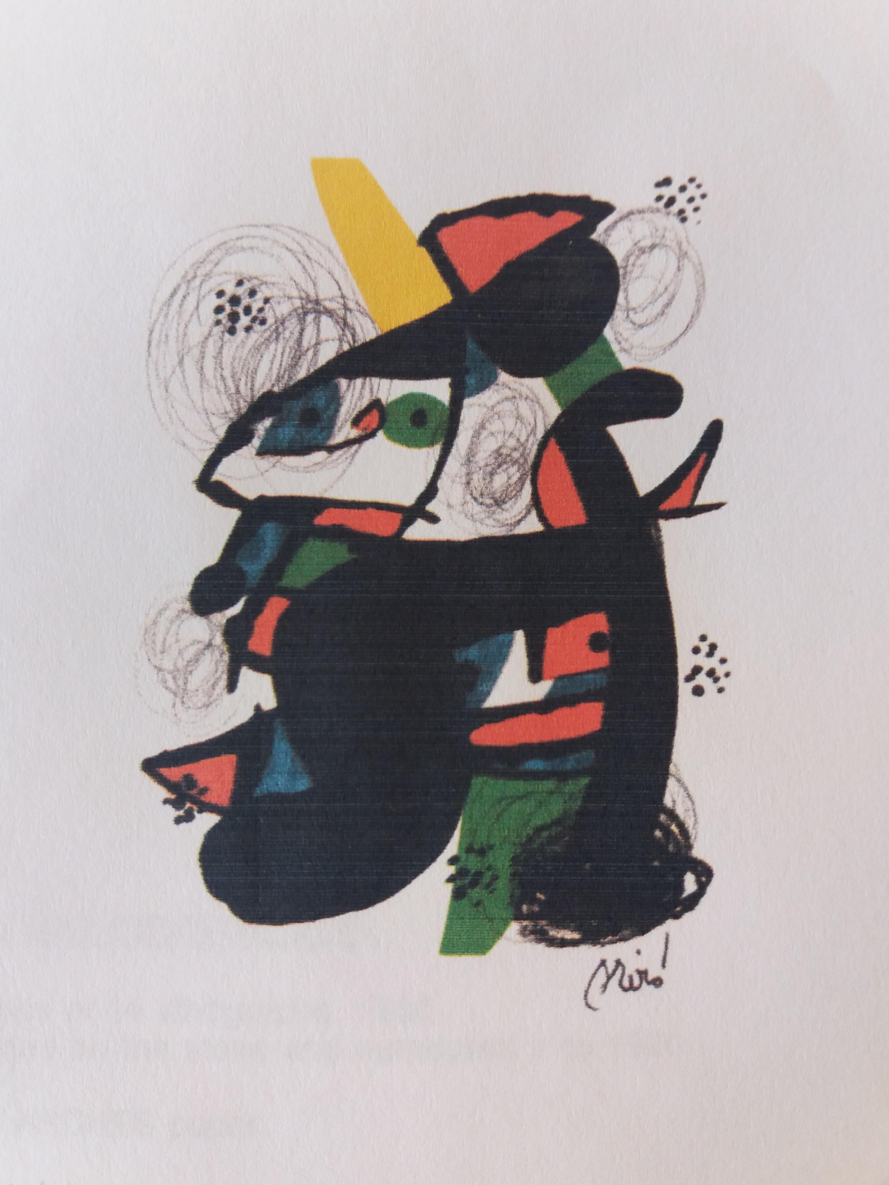 Joan Miró Abstract Print - Miro 61 melodie acide. original lithograph painting