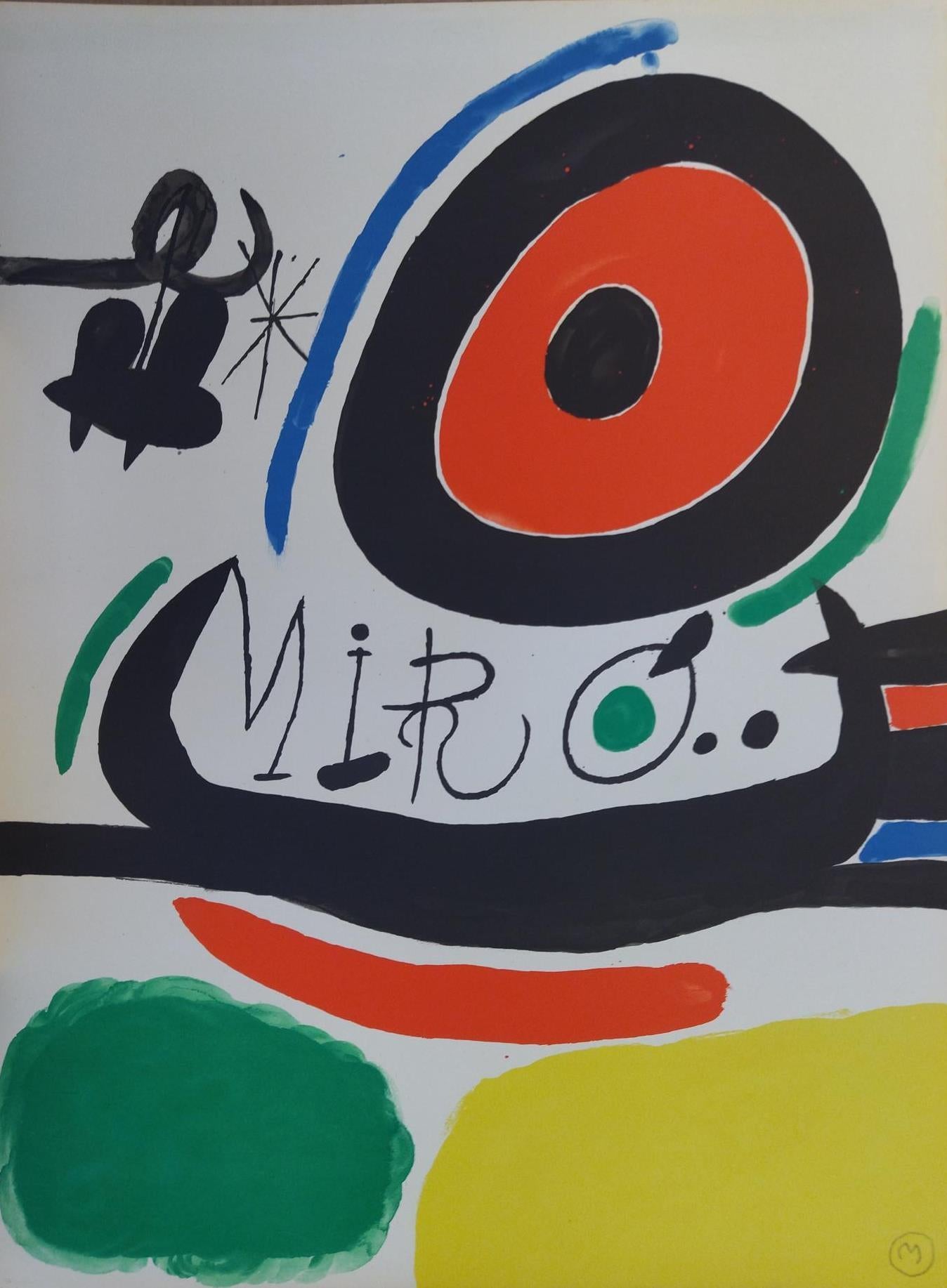 Miro  vertikal. gelb. rot. „ EXPOSICION EN OSAKA , JAPON“ – Print von Joan Miró