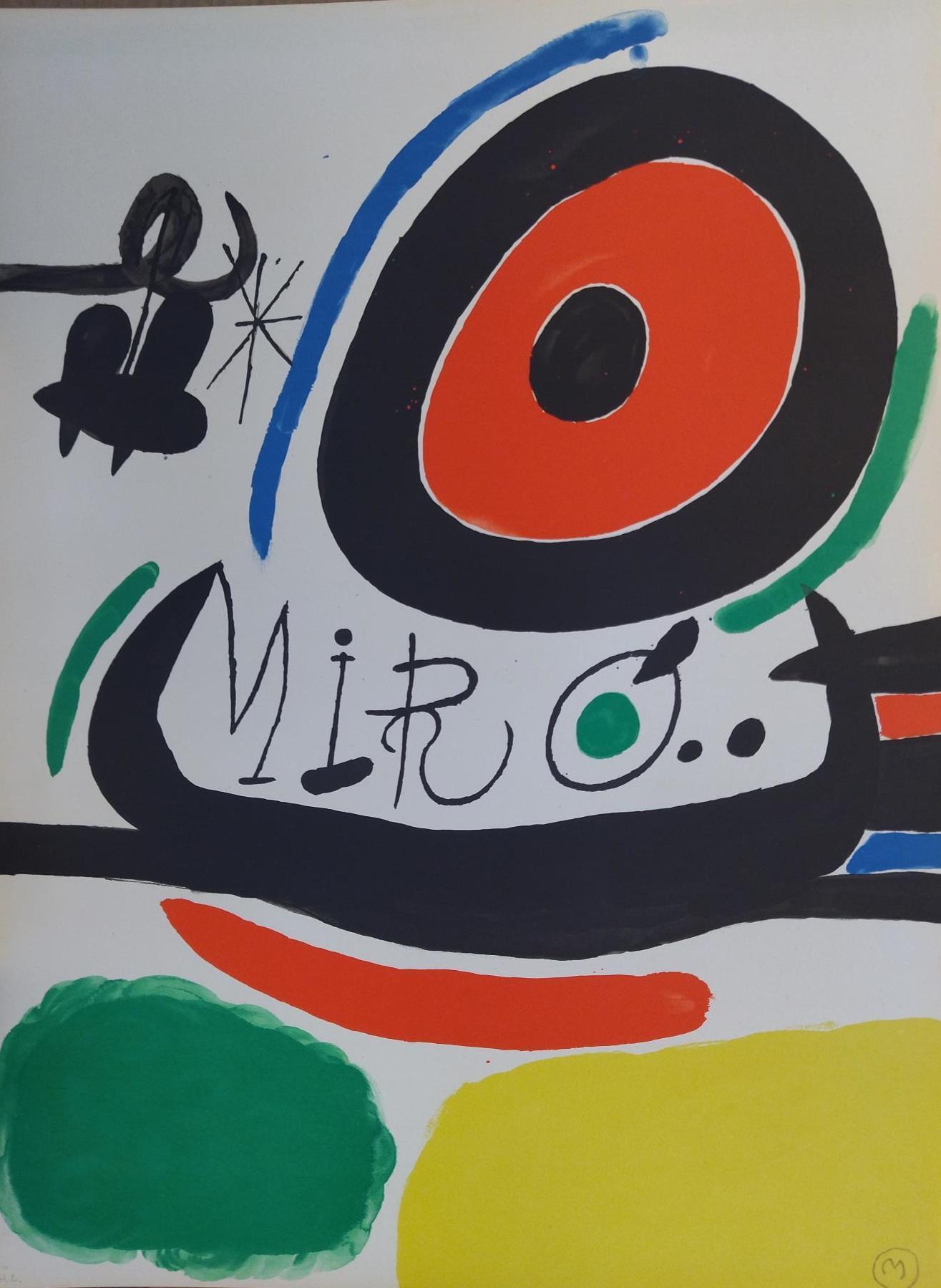 Miro  vertikal. gelb. rot. „ EXPOSICION EN OSAKA , JAPON“ (Abstrakt), Print, von Joan Miró