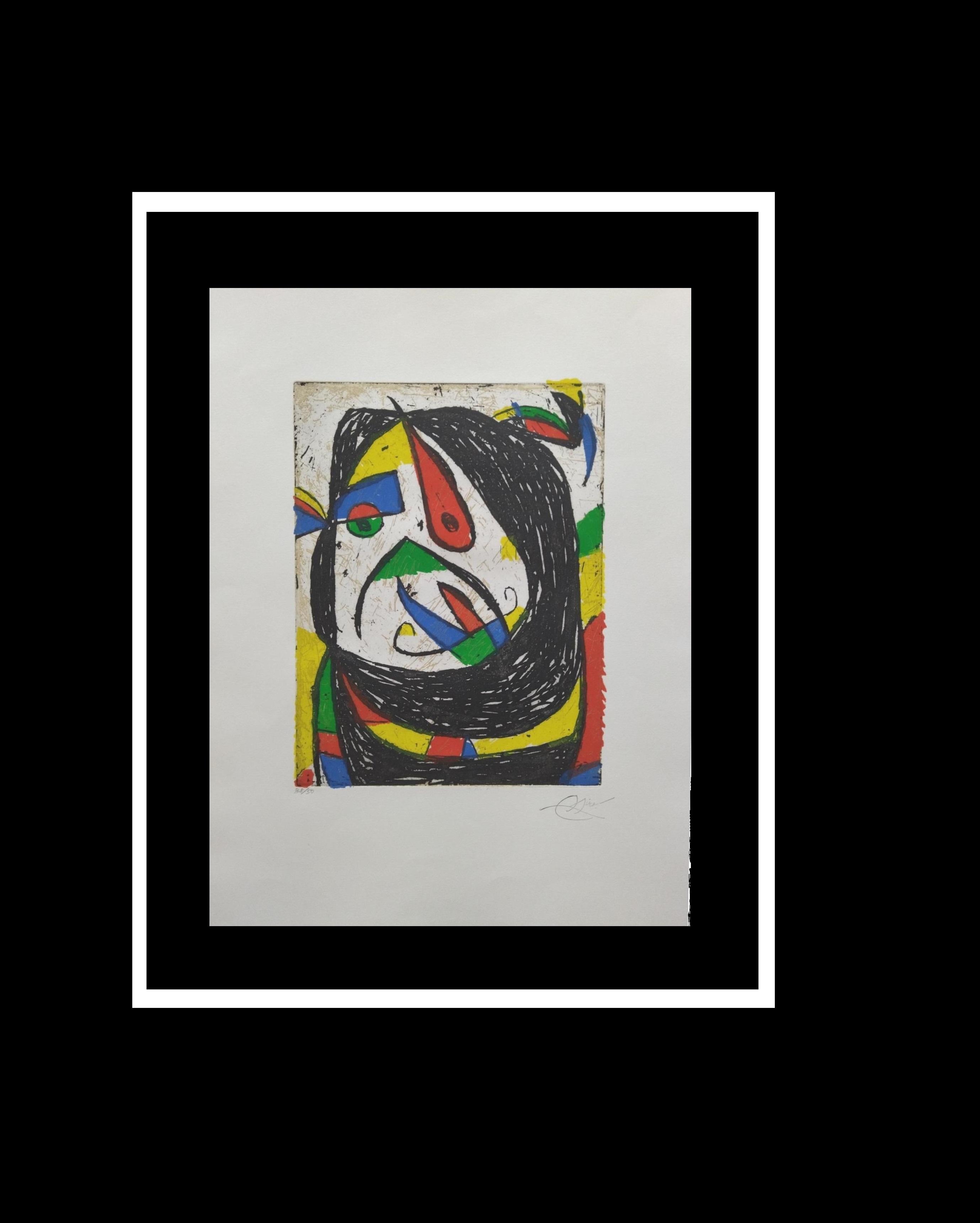 Miro   Barb IV  Grabado vertical - Print de Joan Miró