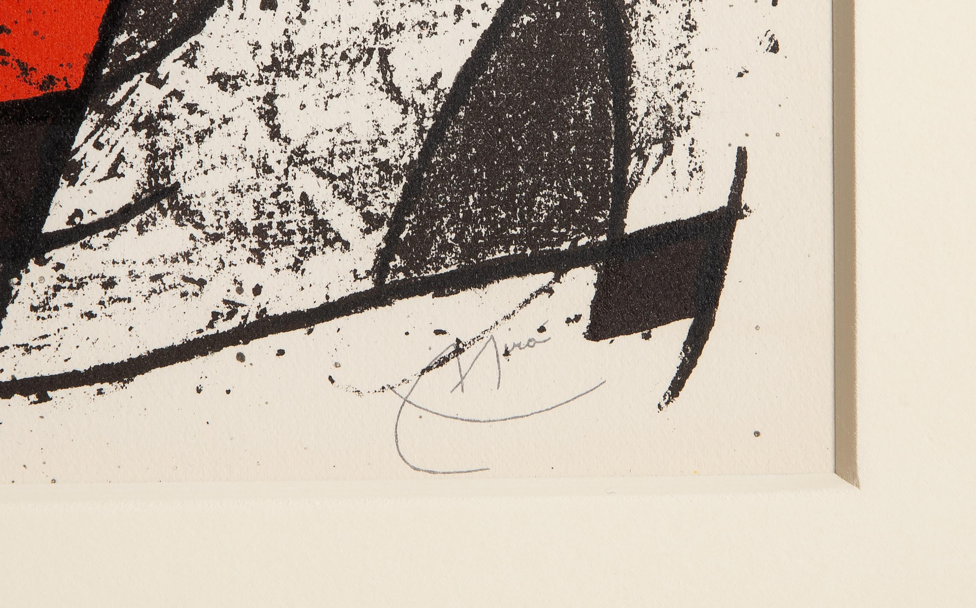 Miro à l'Encre II, lithographie surréaliste de Joan Miro - Beige Abstract Print par Joan Miró