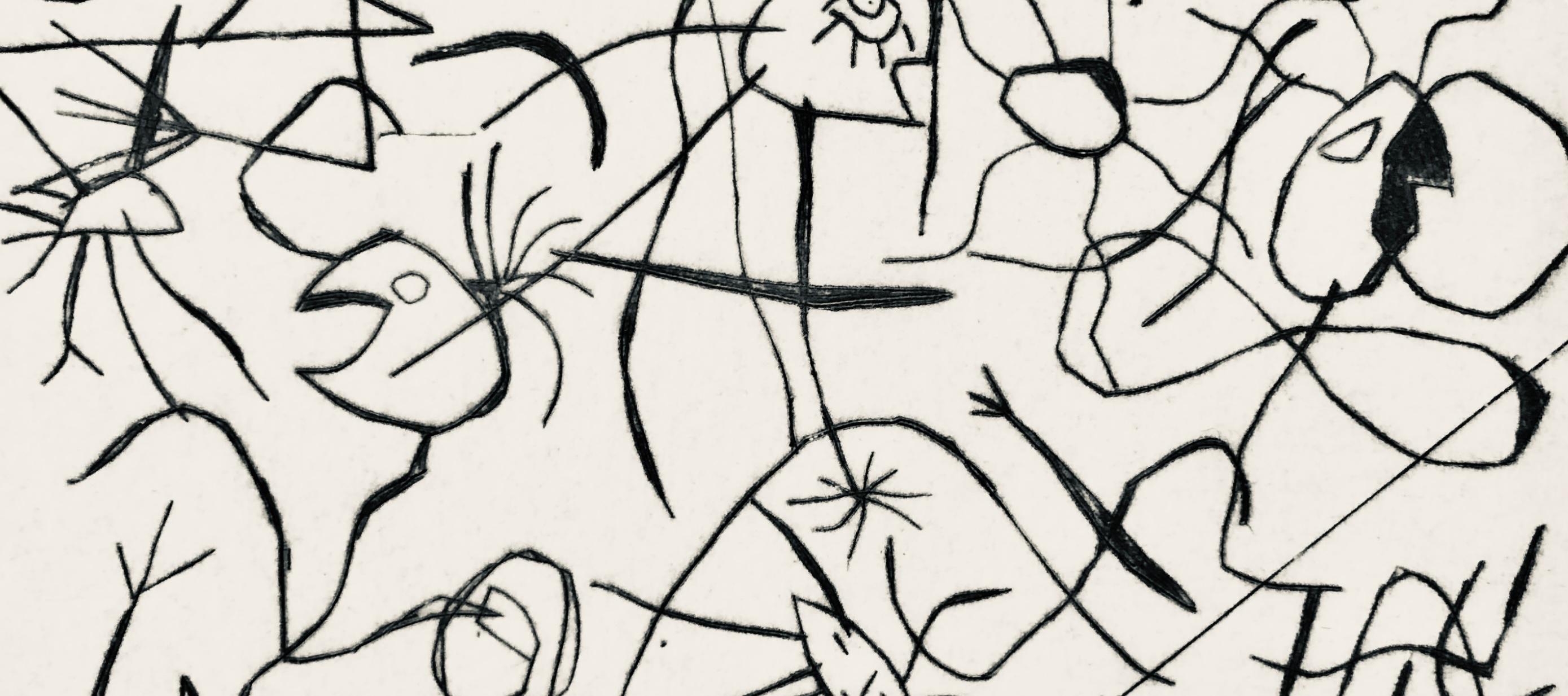 Miró, Astres et Danseurs (Cramer 36), Derrière le miroir (d'après) - Surréalisme Print par Joan Miró