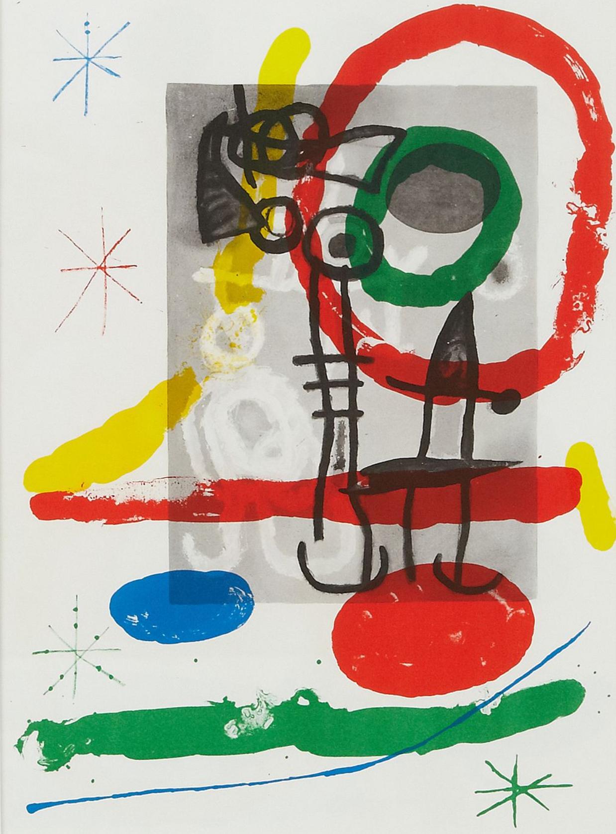 Figurative Print Joan Miró - Miró, Composition, Derrière le miroir (d'après)