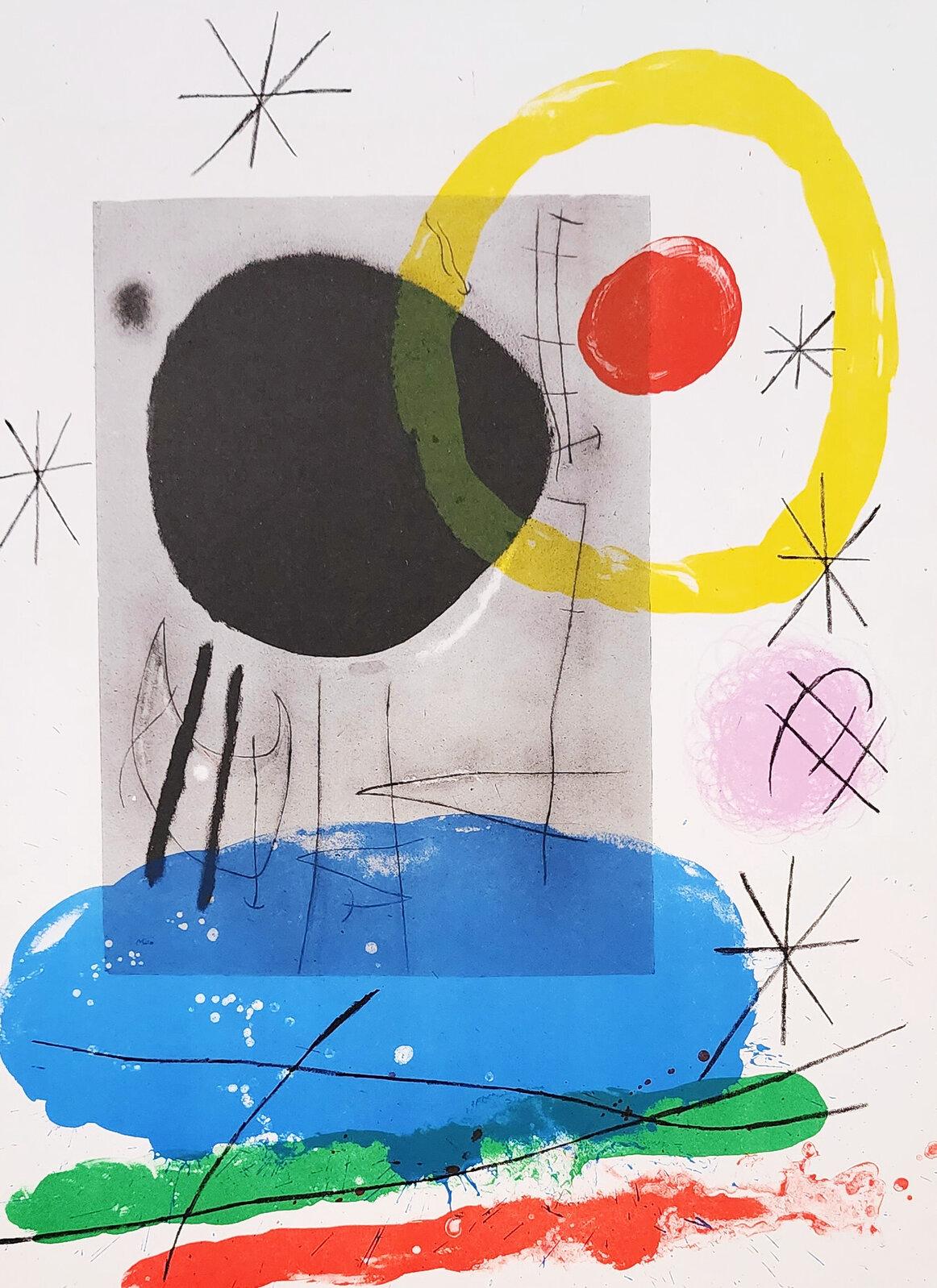 Joan Miró Abstract Print - Miro, Composition, 1965 (Mourlot 435) (after)