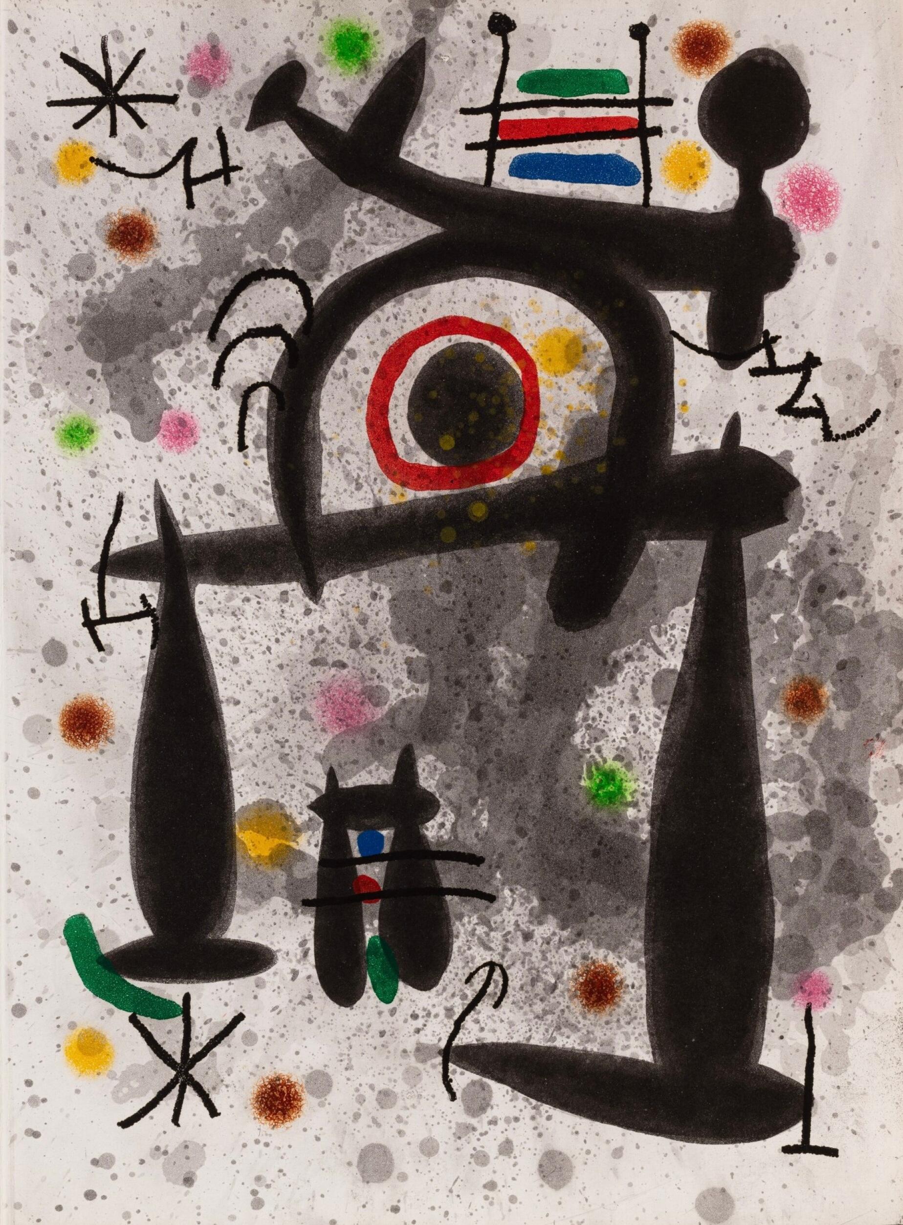 Joan Miró Abstract Print – Miró, Komposition, Derrière le miroir (nach)