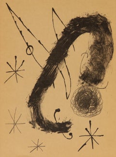 Joan Miro, Femme et oiseau I, extrait de Derriere le Miroir, 1965