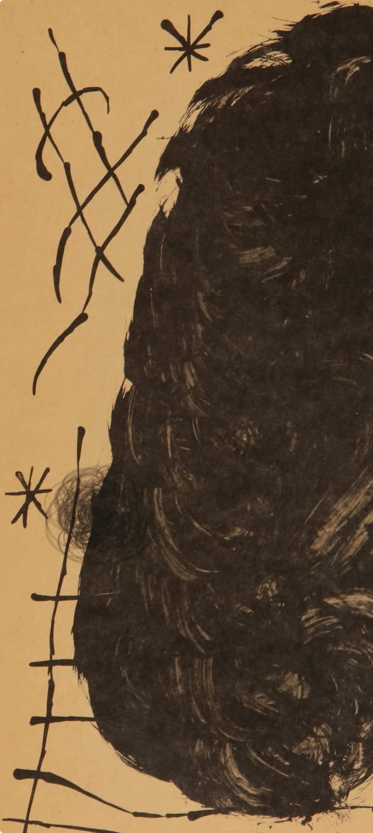 Miró, Composition (Cramer 102; Mourlot 428-449), Derrière le miroir (after) - Brown Abstract Print by Joan Miró