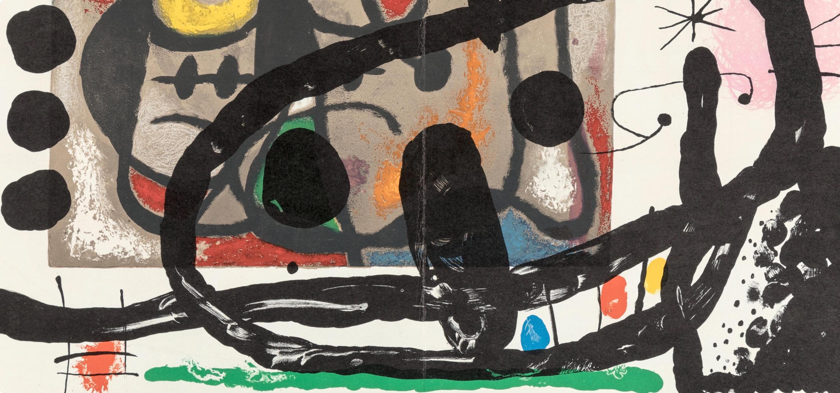 Miró, Composition (Cramer 102; Mourlot 428-449), Derrière le miroir (after) - Black Figurative Print by Joan Miró