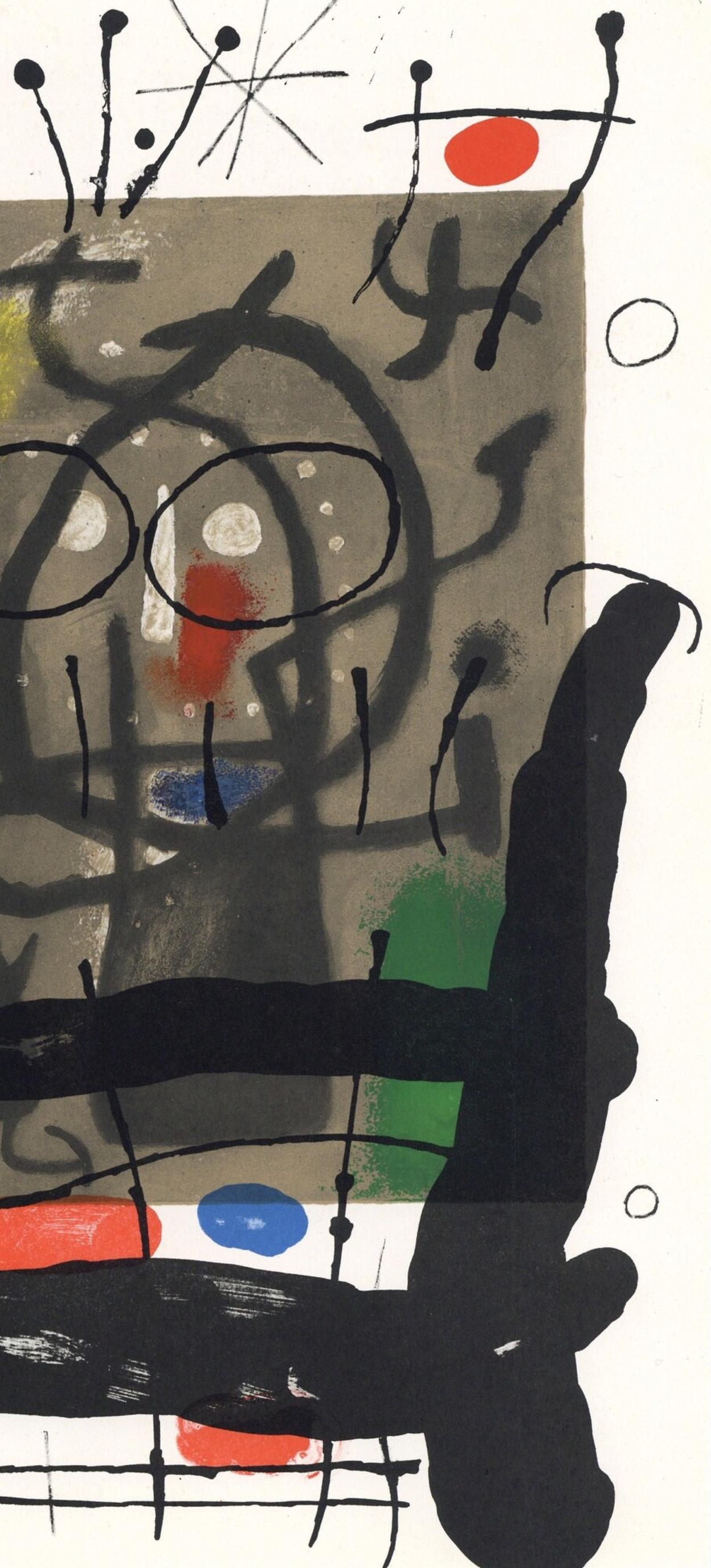 Miró, Composition (Cramer 102; Mourlot 428-449), Derrière le miroir (after) - Black Figurative Print by Joan Miró