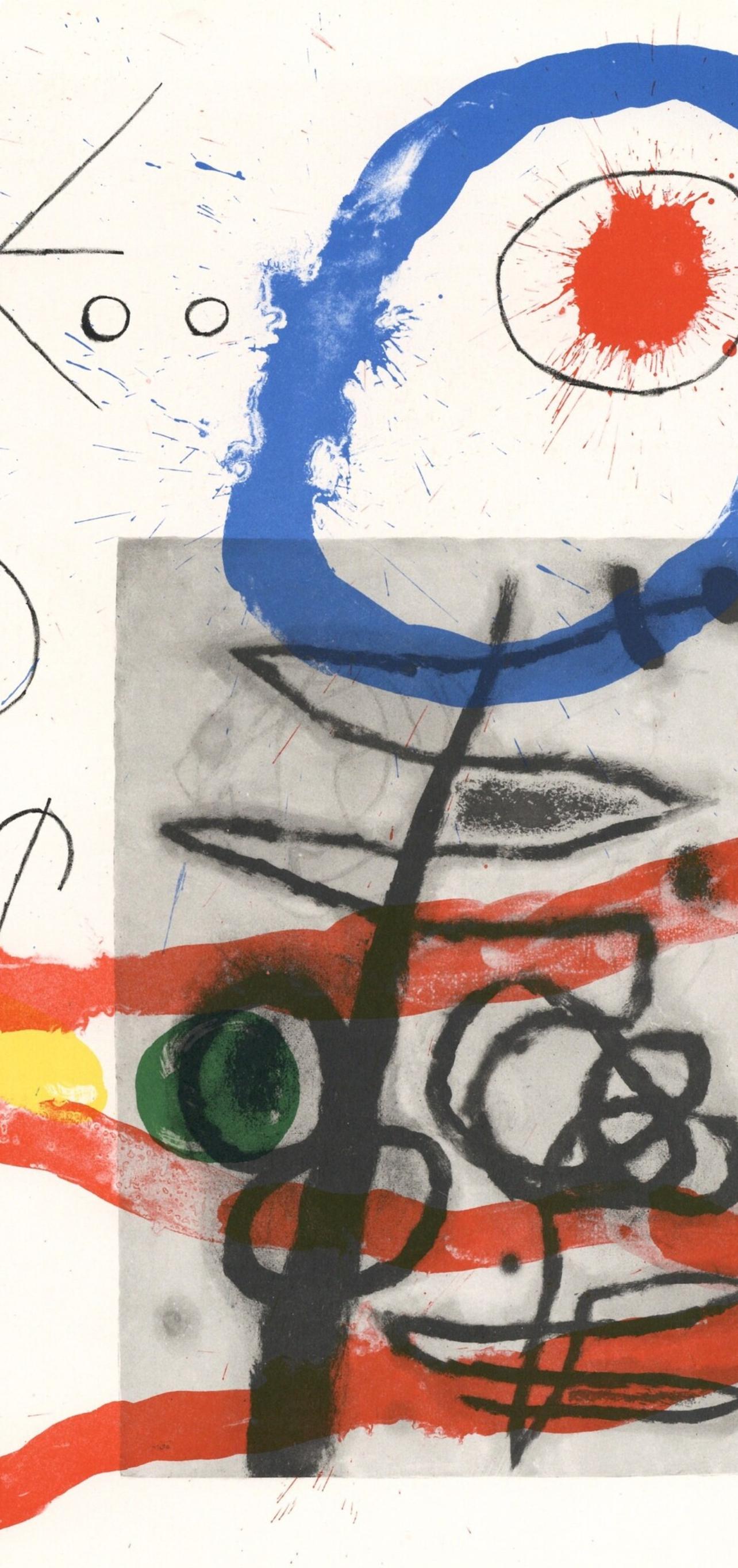 Miró, Composition (Cramer 102; Mourlot 428-449), Derrière le miroir (after) - White Figurative Print by Joan Miró