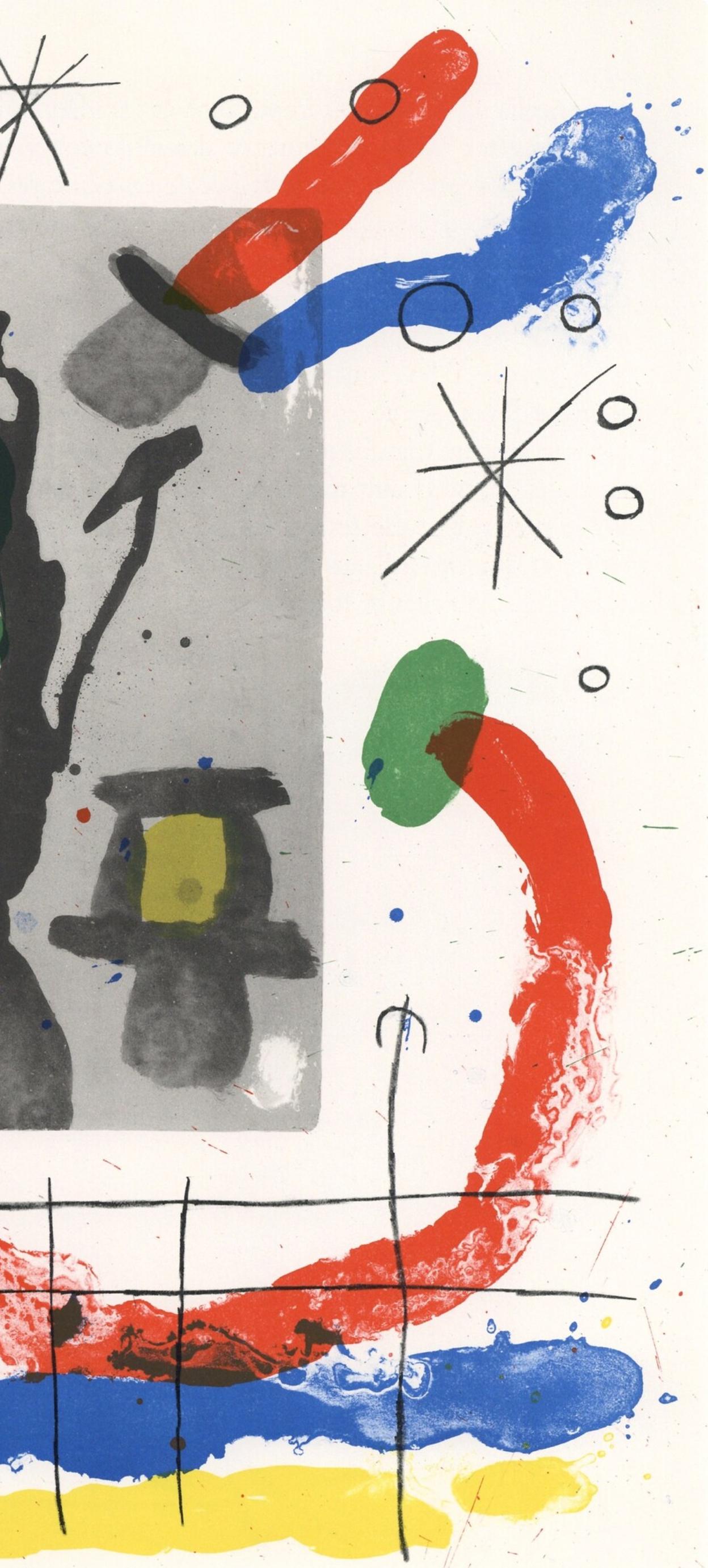 Miró, Composition (Cramer 102; Mourlot 428-449), Derrière le miroir (after) - Beige Figurative Print by Joan Miró