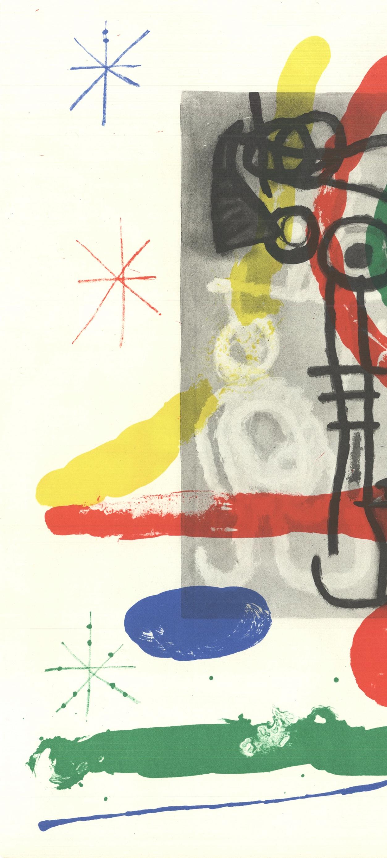 Miró, Composition (Cramer 102; Mourlot 428-449), Derrière le miroir (after) - White Abstract Print by Joan Miró