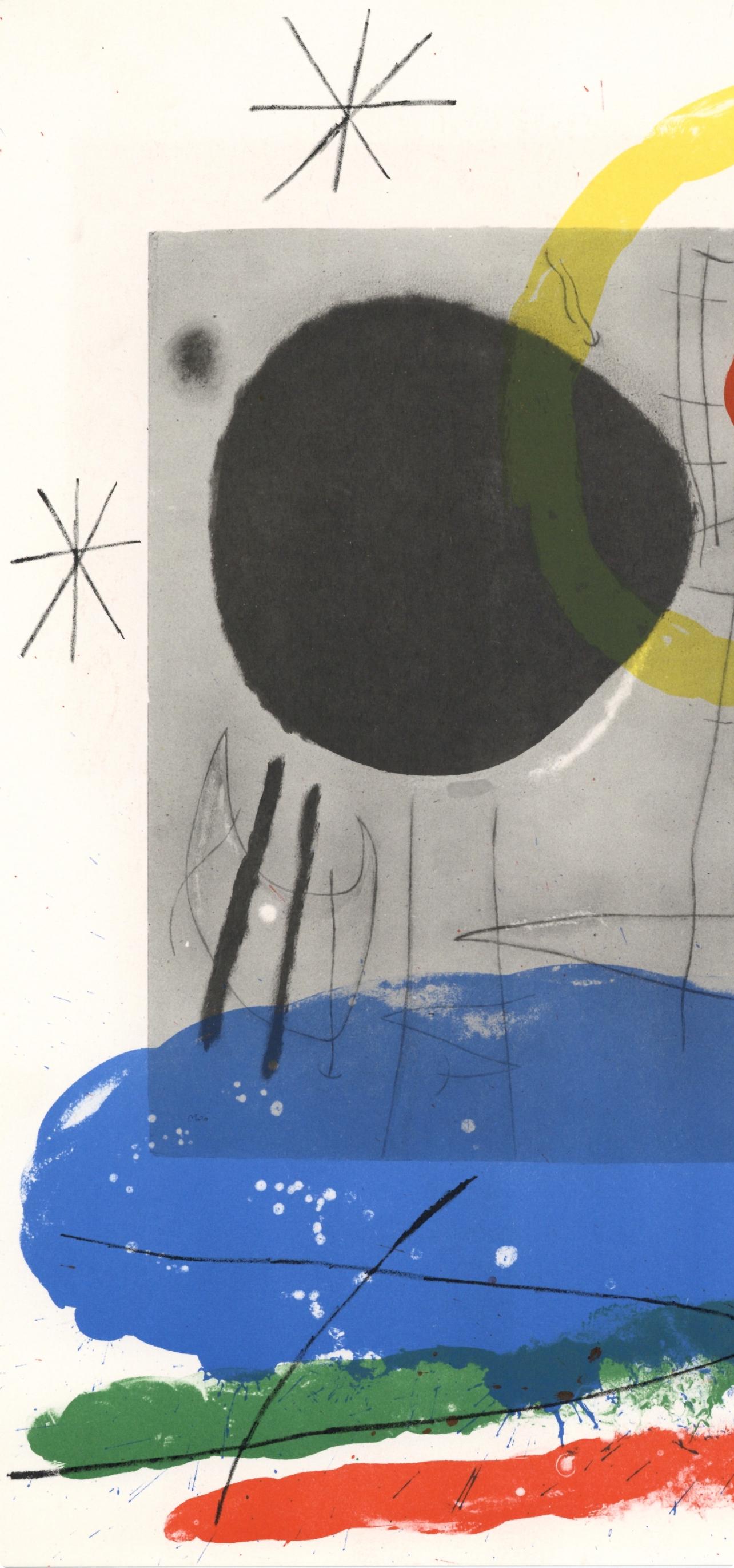 Miró, Composition (Cramer 102; Mourlot 428-449), Derrière le miroir (after) - Beige Figurative Print by Joan Miró