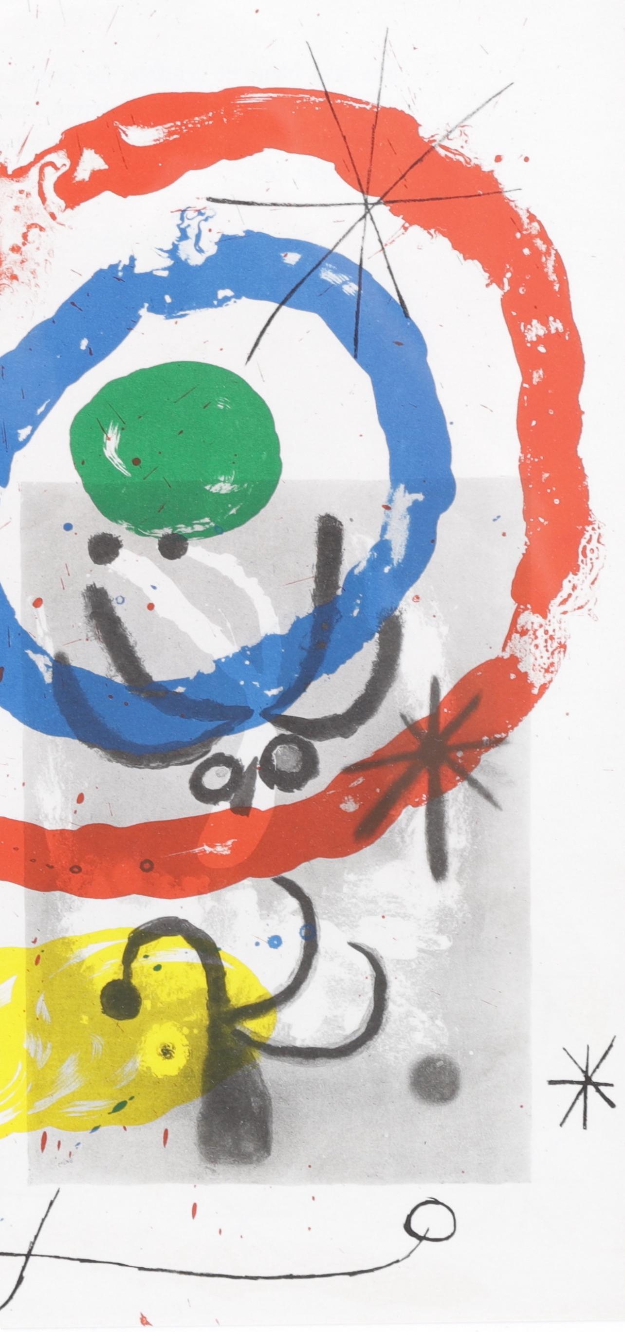 Miró, Composition (Cramer 102; Mourlot 428-449), Derrière le miroir (after) - Gray Abstract Print by Joan Miró