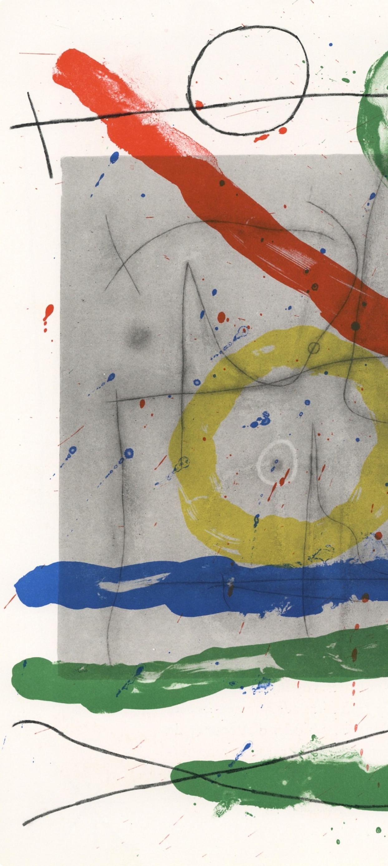 Miró, Composition (Cramer 102; Mourlot 428-449), Derrière le miroir (after) - Beige Abstract Print by Joan Miró