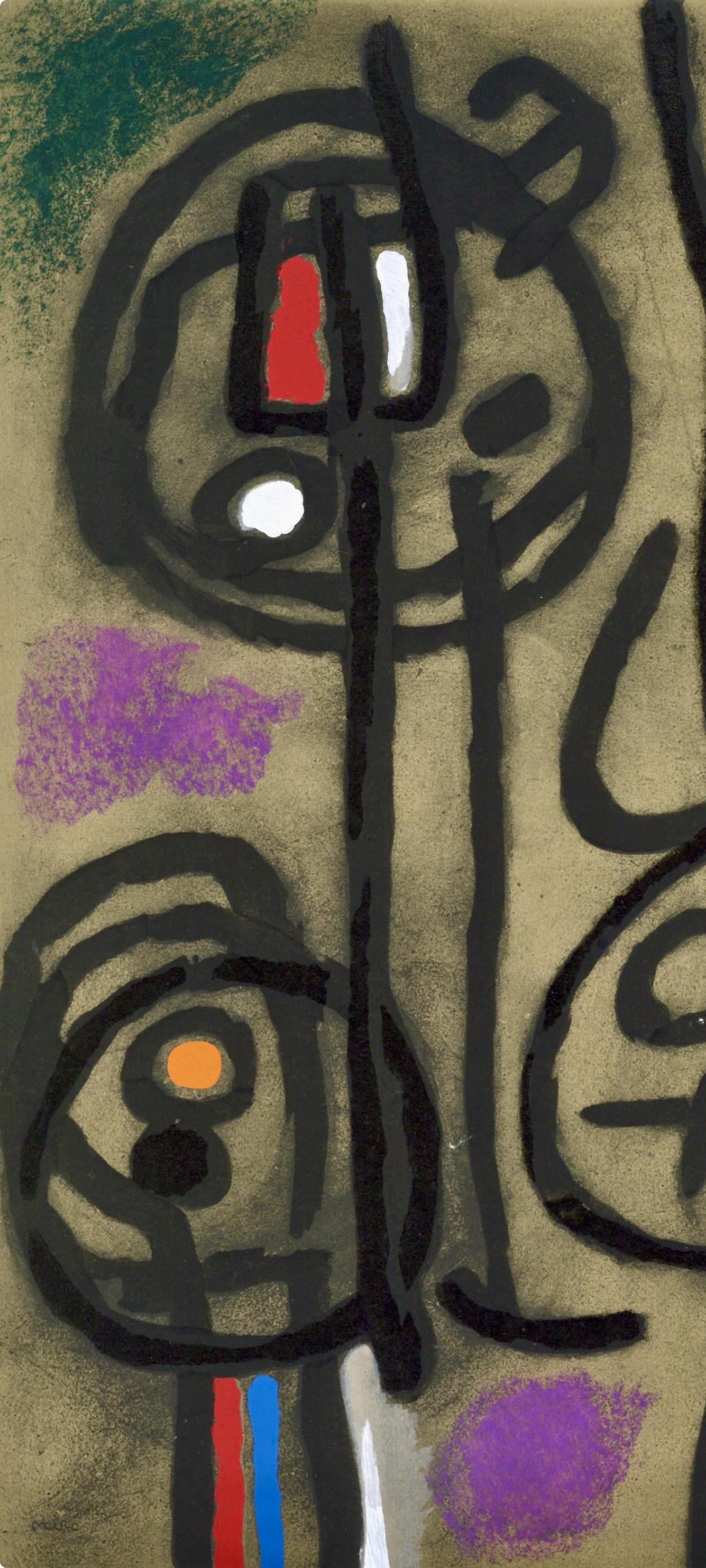 Miró, Composición (Cramer 103; Mourlot 382-383), Miró Cartones 1956-1965 (después) - Print de Joan Miró