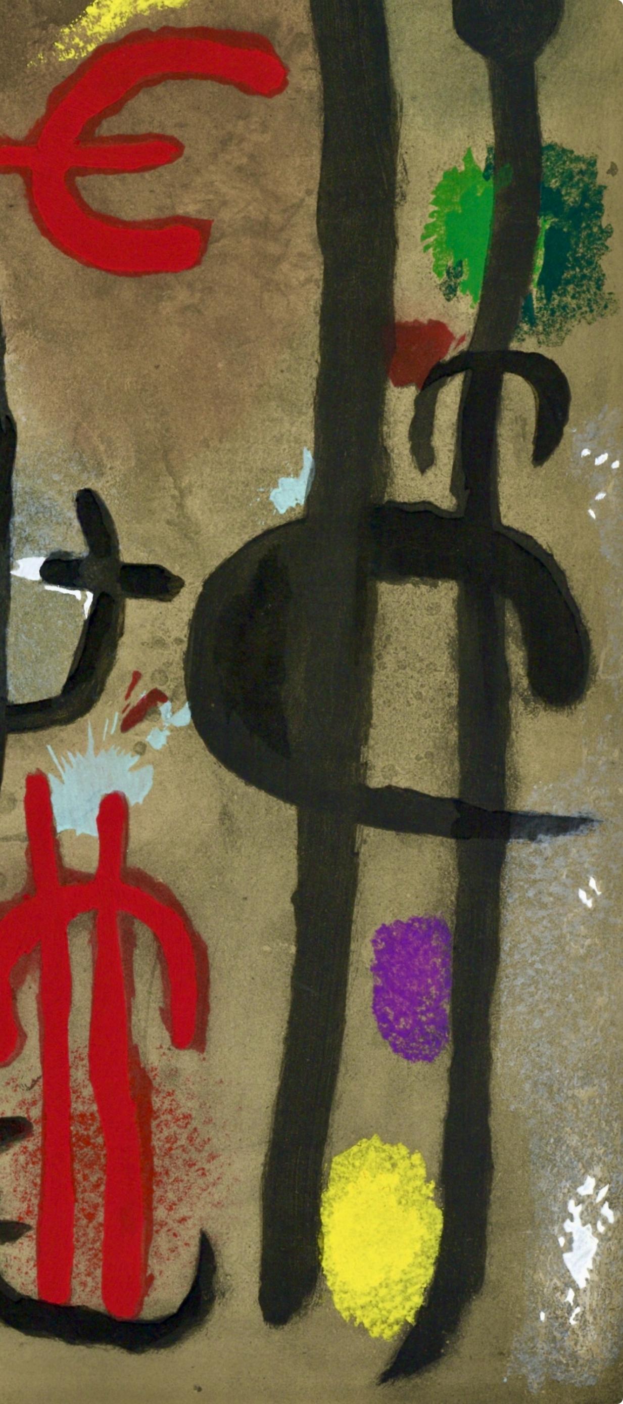 Miró, Composition (Cramer 103 ; Mourlot 382-383), Miró Cartones 1956-1965 (après) - Surréalisme Print par Joan Miró