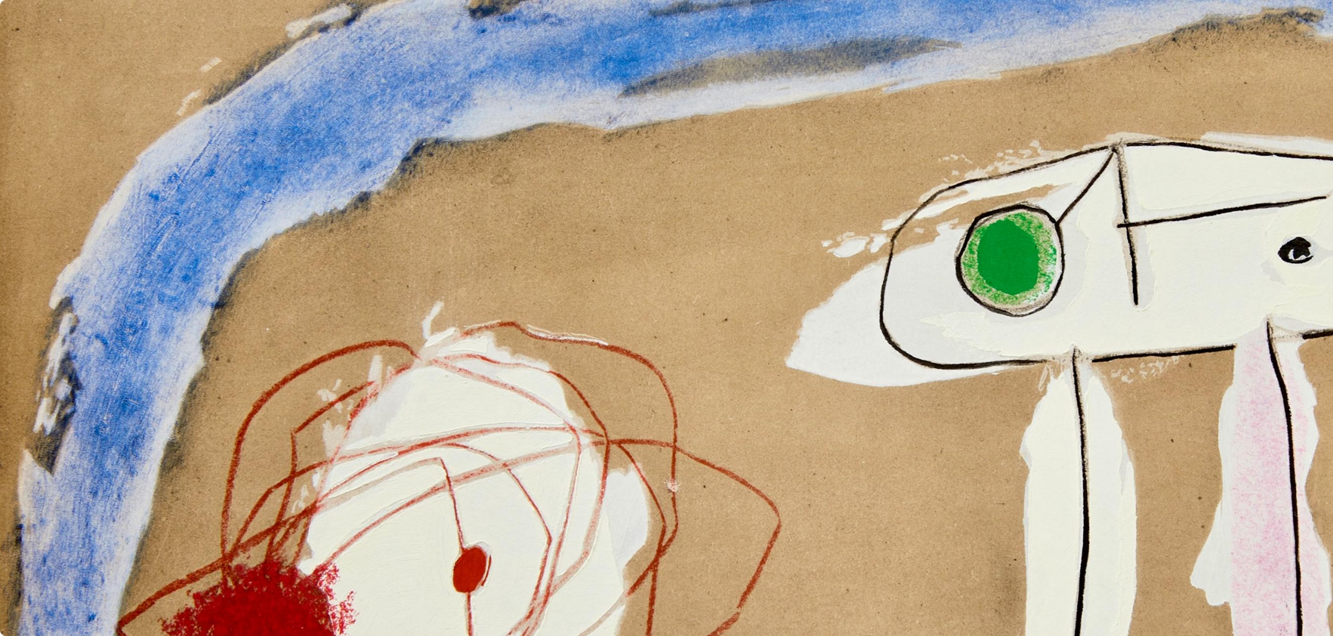 Miró, Composition (Cramer 103; Mourlot 382-383), Miró Cartones 1956-1965 (after) - Surrealist Print by Joan Miró
